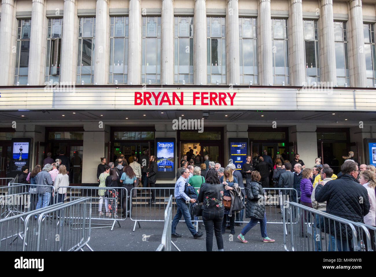 People queuing for the first night of the Bryan Ferry concert at