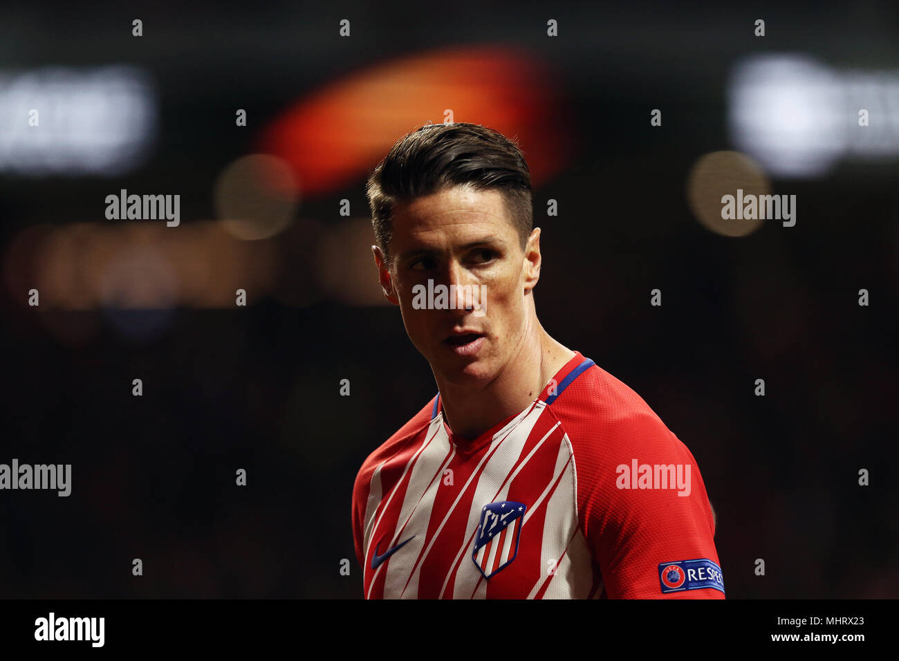 Madrid, Spain. 3rd May 2018. Fernando Torres (Club Atletico de Madrid) seen during the UEFA Europa League Semi Final Second Leg match between  Atletico de Madrid and Arsenal FC at the Wanda Metropolitano Stadium in Madrid, Spain. Final Score (Atletico de Madrid 1-0 Arsenal FC). Credit: SOPA Images Limited/Alamy Live News Stock Photo