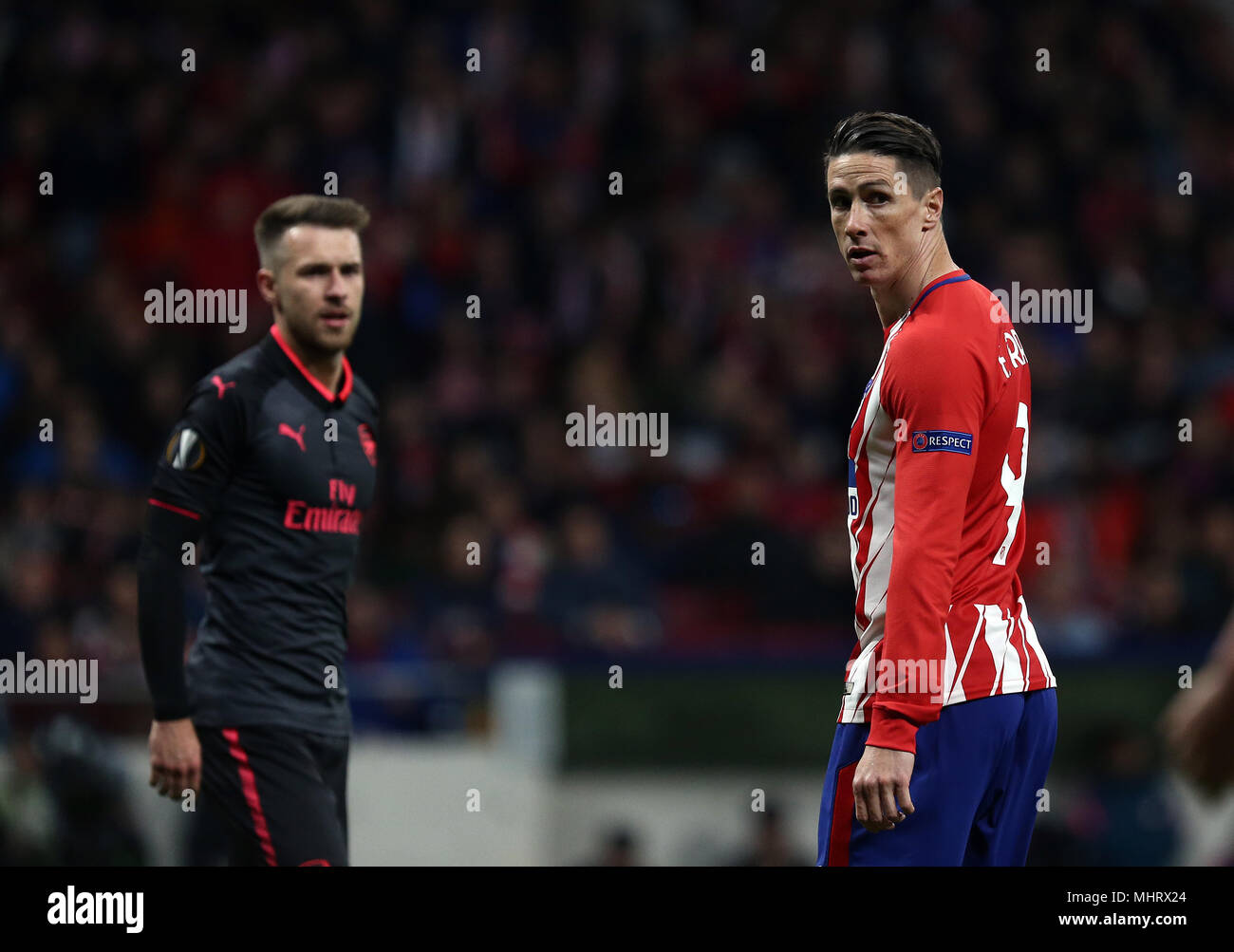 Madrid, Spain. 3rd May 2018. Fernando Torres (Club Atletico de Madrid) seen during the UEFA Europa League Semi Final Second Leg match between  Atletico de Madrid and Arsenal FC at the Wanda Metropolitano Stadium in Madrid, Spain. Final Score (Atletico de Madrid 1-0 Arsenal FC). Credit: SOPA Images Limited/Alamy Live News Stock Photo