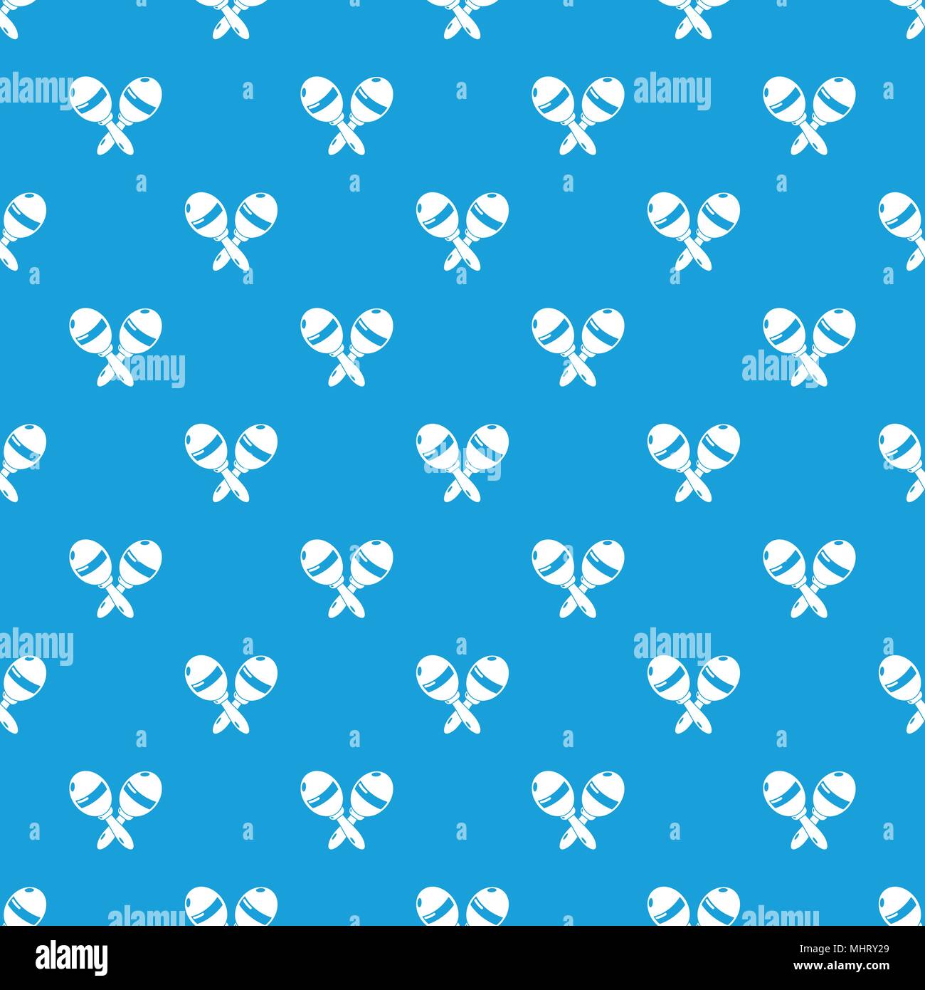 Maracas pattern vector seamless blue Stock Vector