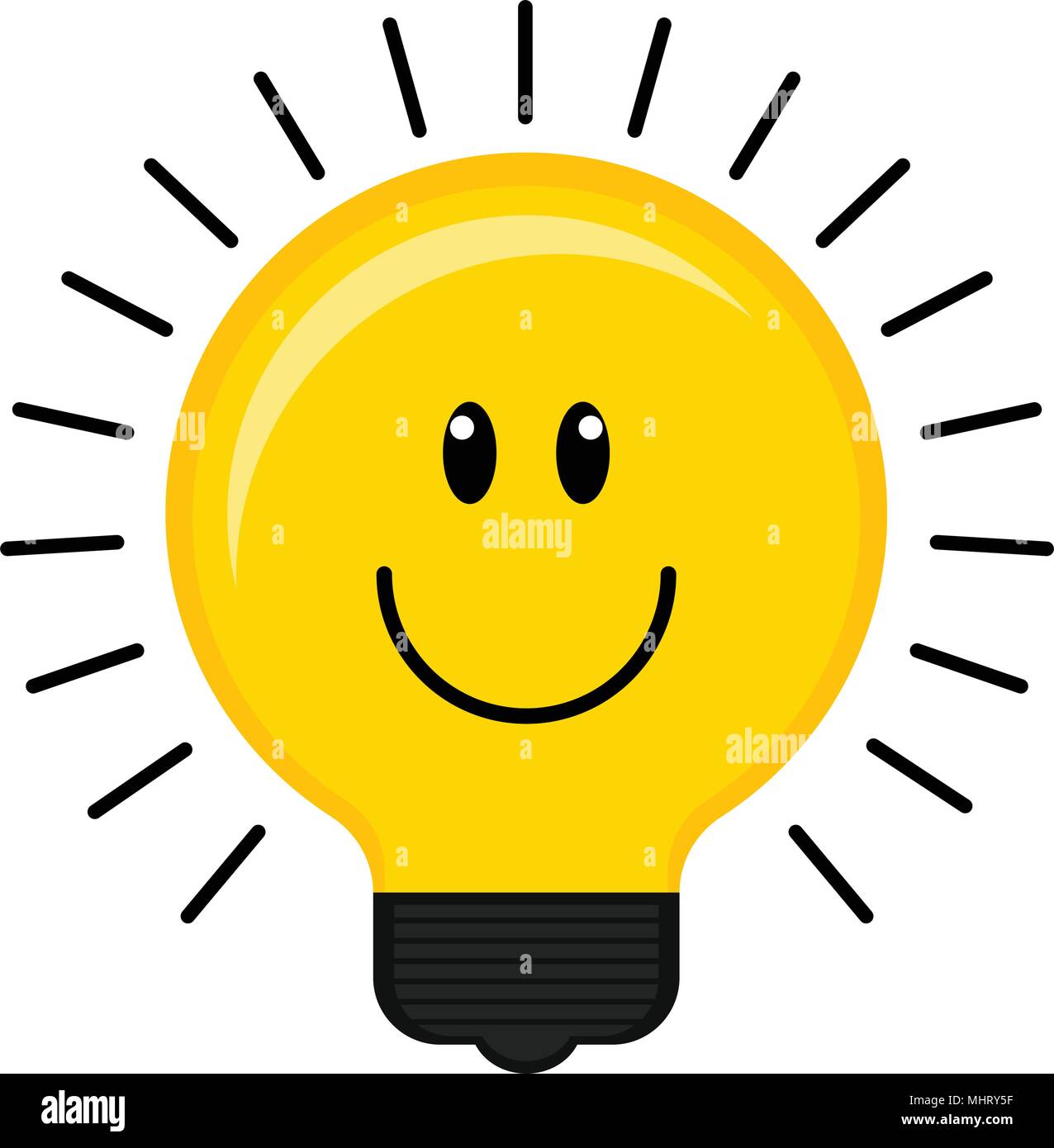Happy lightbulb Stock Vector Images Alamy