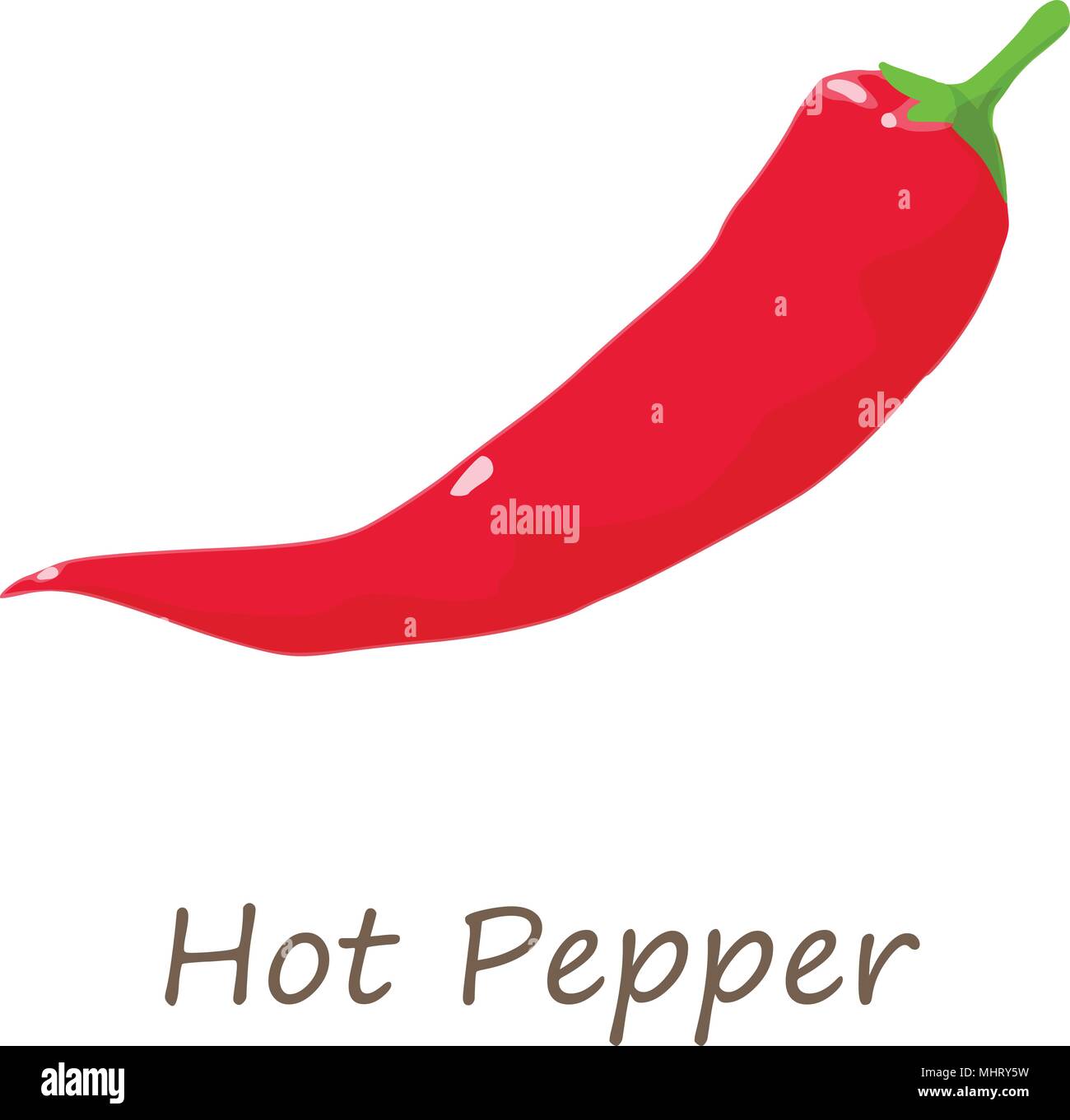 Red hot pepper icon, isometric style Stock Vector