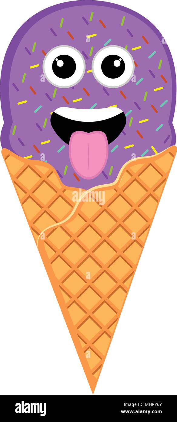Happy ice cream emoticon Stock Vector Image & Art Alamy