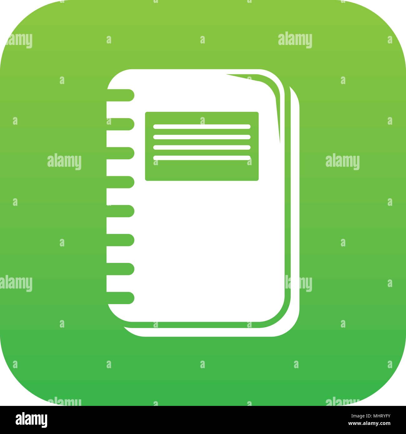 Notebook icon green vector Stock Vector Image & Art - Alamy
