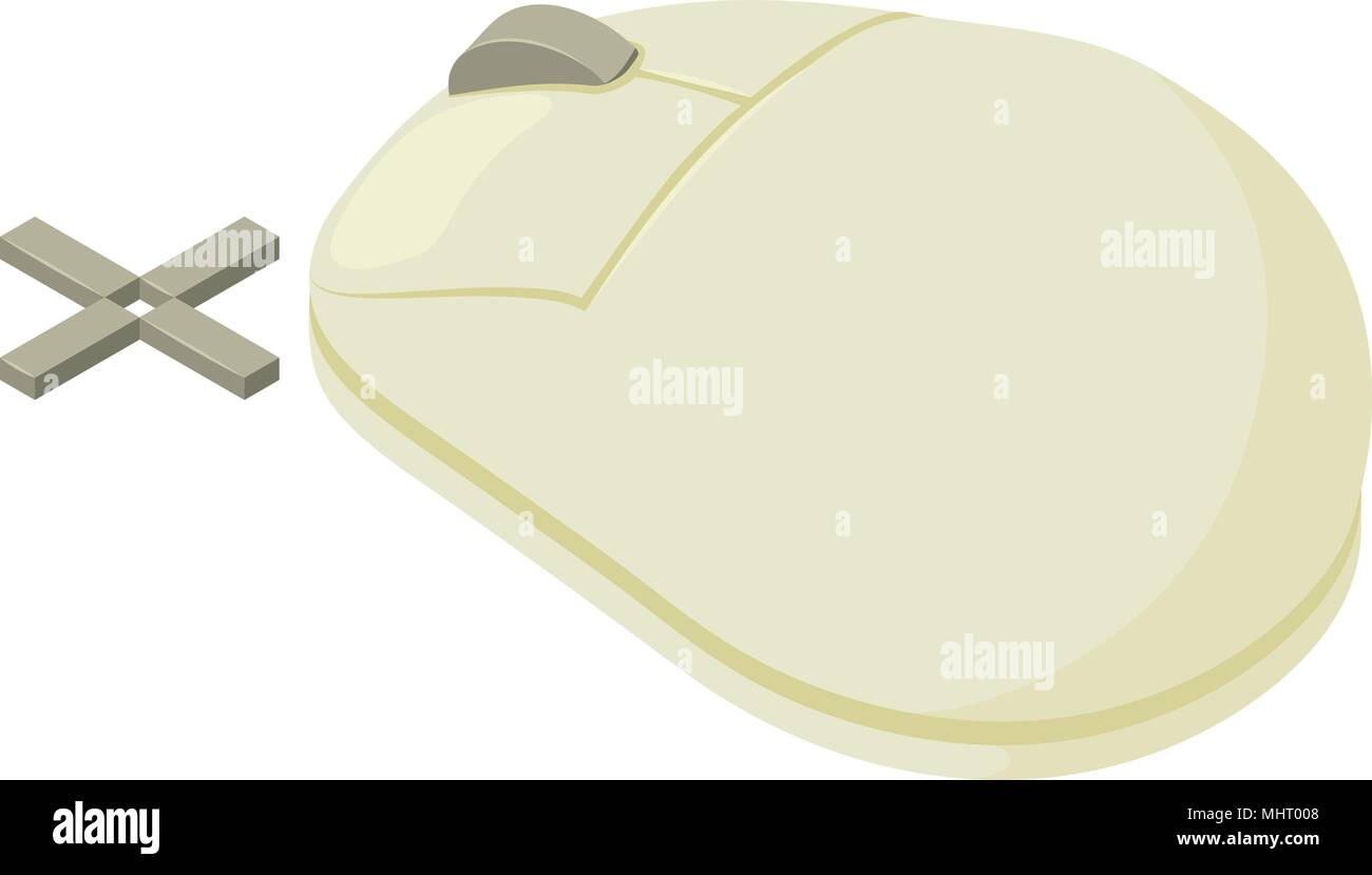 Mouse icon, isometric style Stock Vector