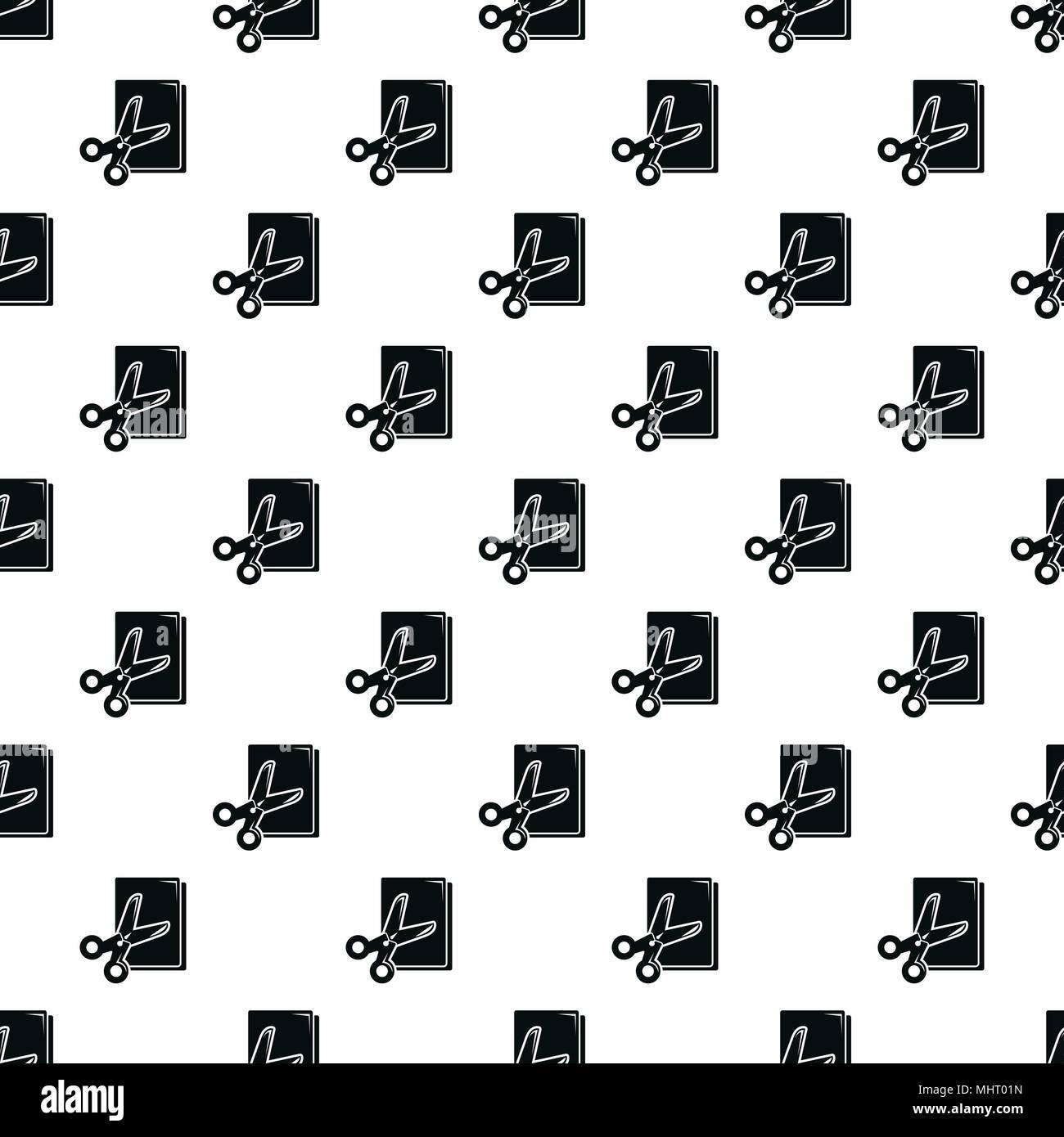 Scissors paper pattern vector seamless Stock Vector