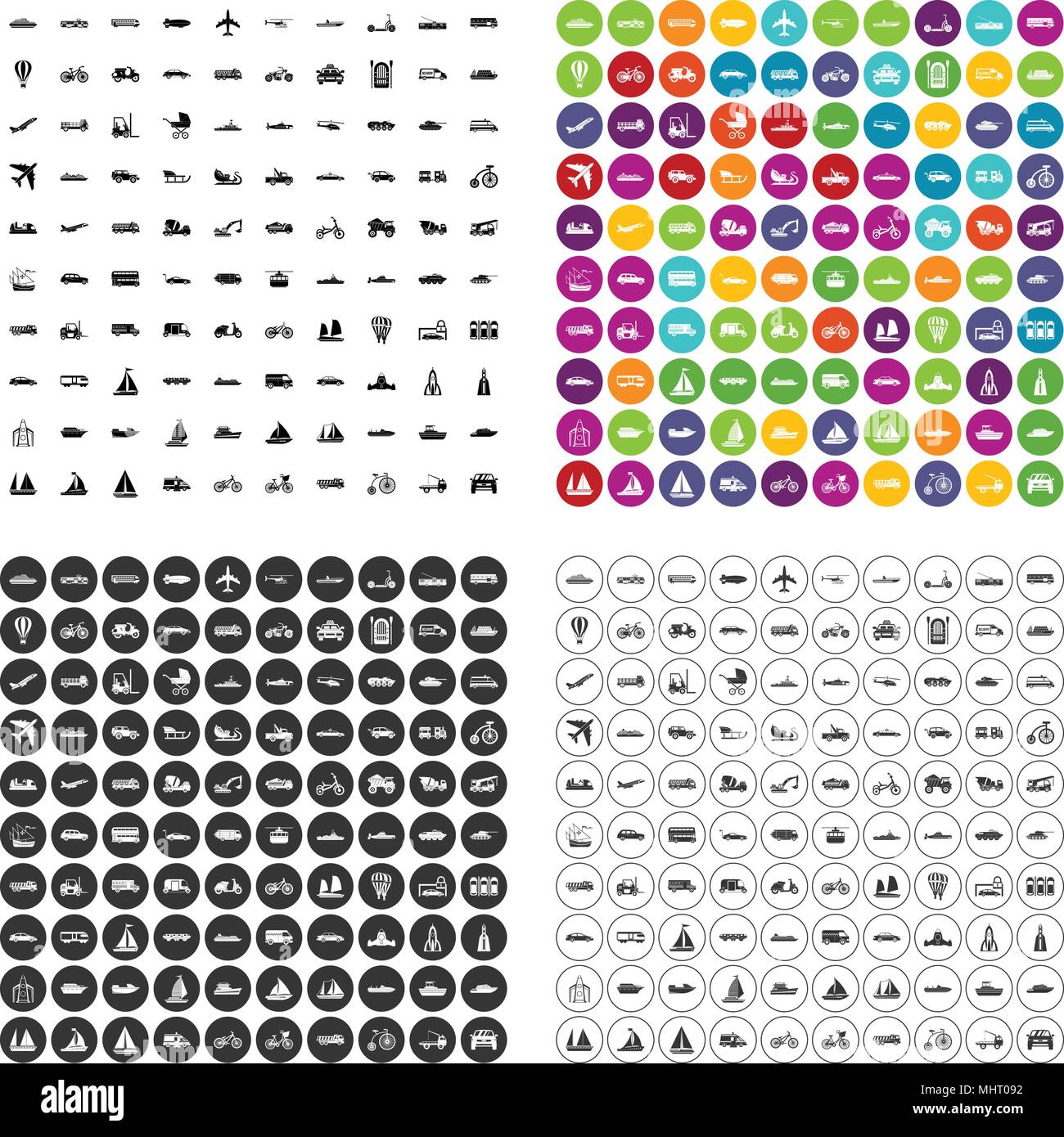 100 transportation icons set vector variant Stock Vector Image & Art ...