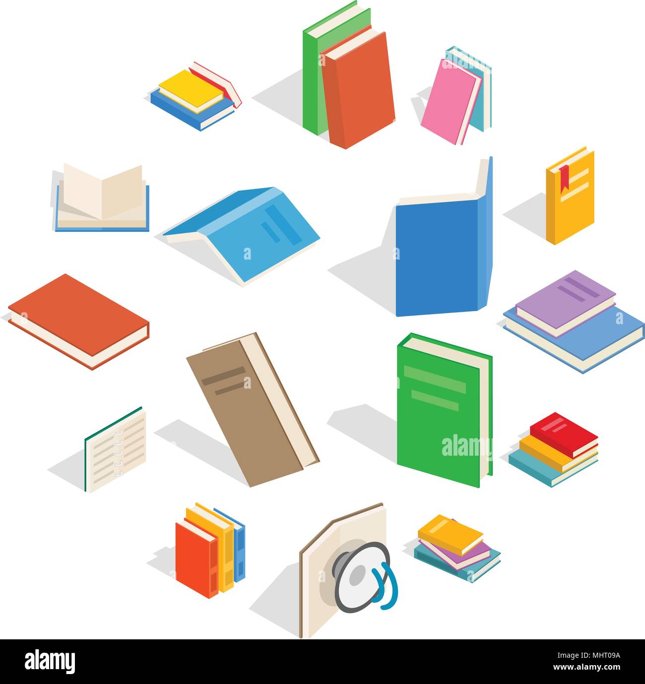 Book icons set, isometric 3d style Stock Vector Image & Art - Alamy