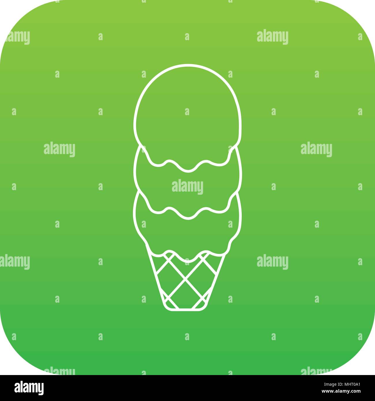Three balls ice cream icon green vector Stock Vector Image & Art - Alamy