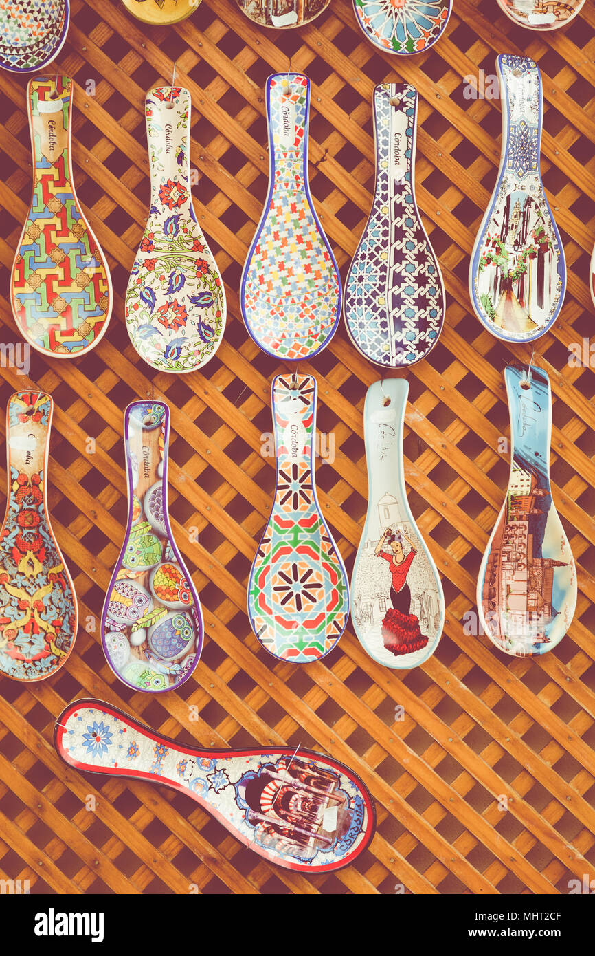Ceramics plates at local souvenir shop in Cordoba, Andalusia, Spain Stock Photo Alamy