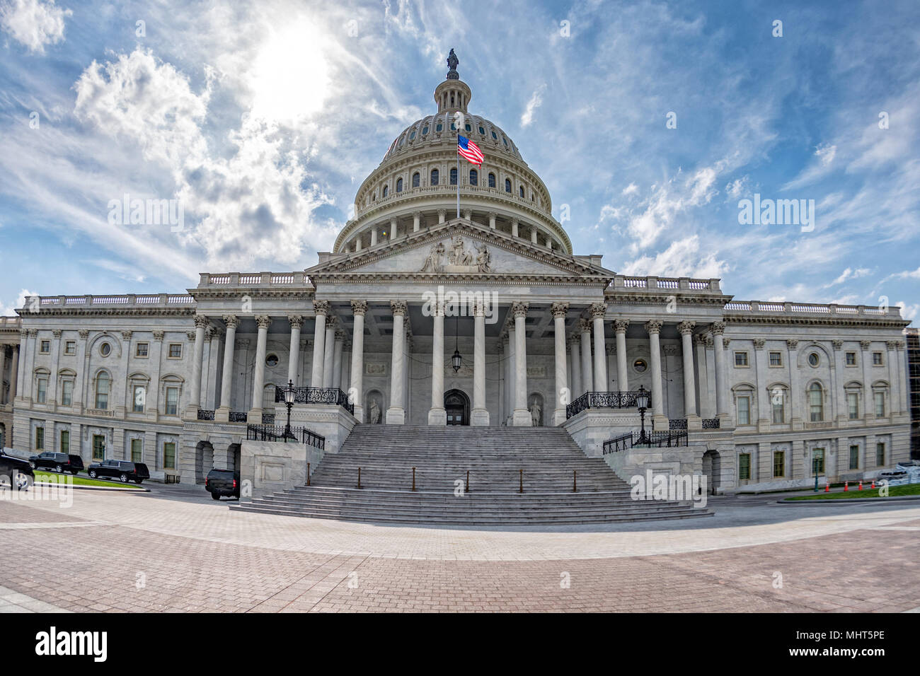 Capitol in Washington DC on sunny cloudy sky background Stock Photo - Alamy