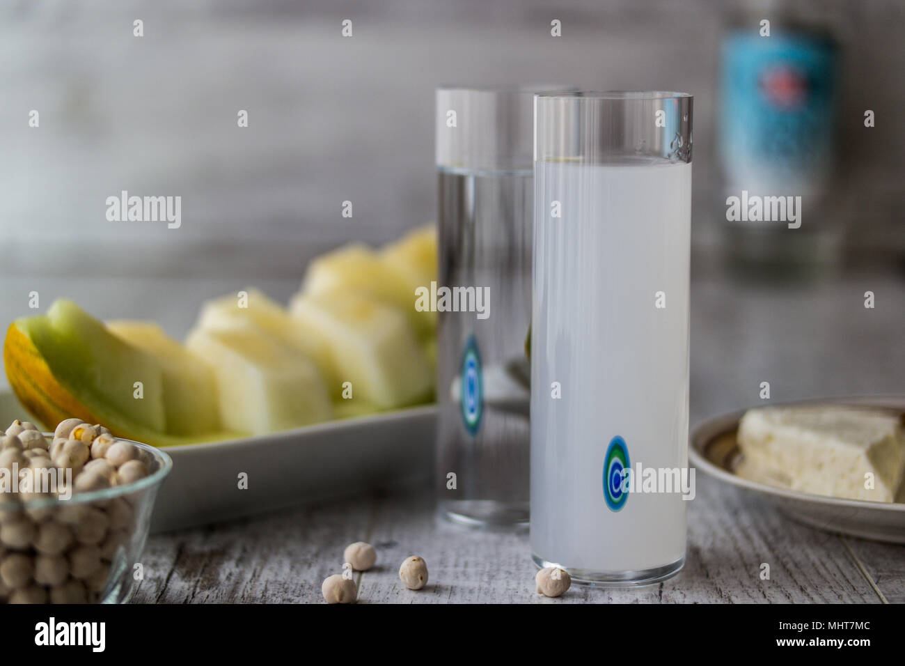Rakı is an unsweetened, aniseflavored alcoholic drink that is popular in Turkey Stock Photo Alamy