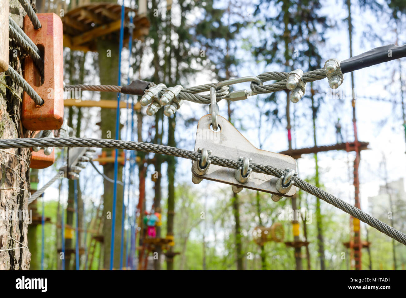 system of fastening of ropes Stock Photo Alamy