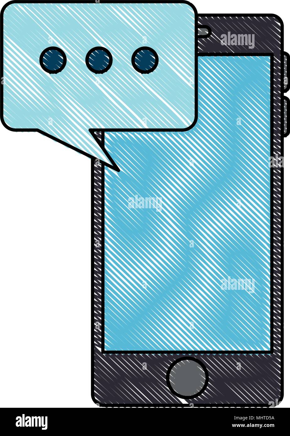 smartphone device with speech bubble vector illustration design Stock ...