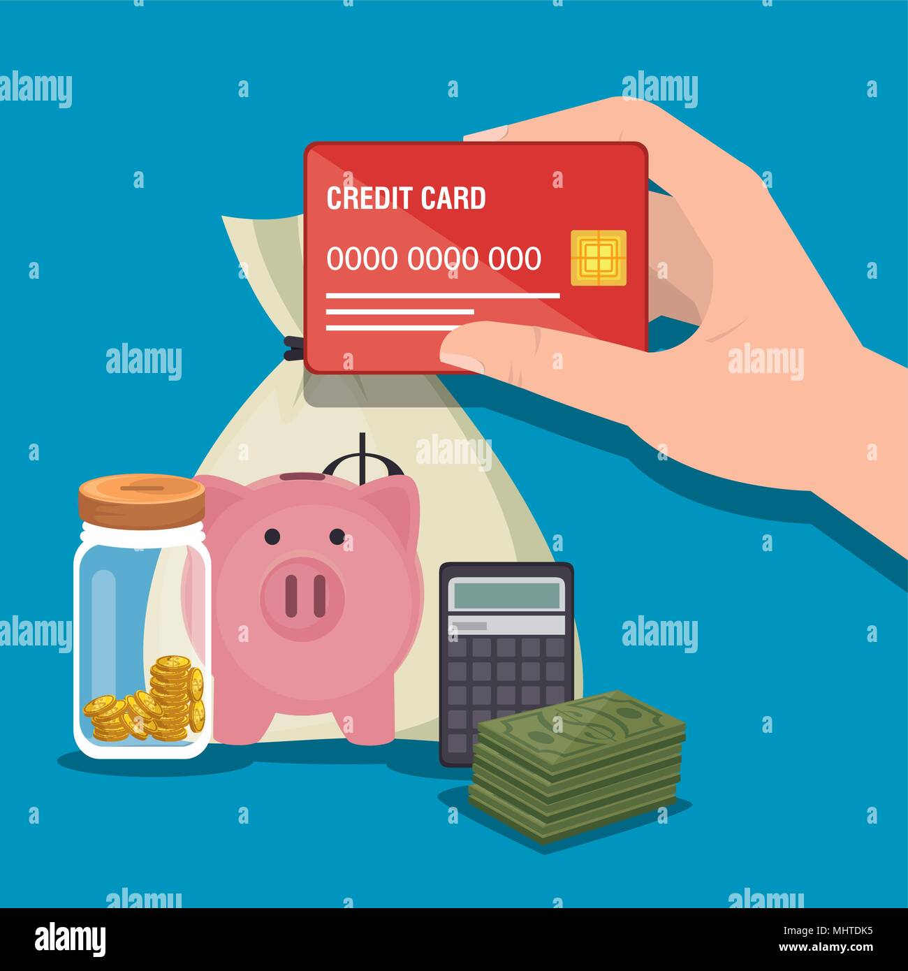 save money set icons vector illustration design Stock Vector