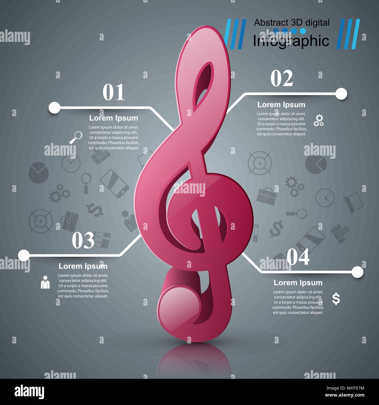 Music Infographic. Treble clef icon. Note icon Stock Vector Image & Art ...