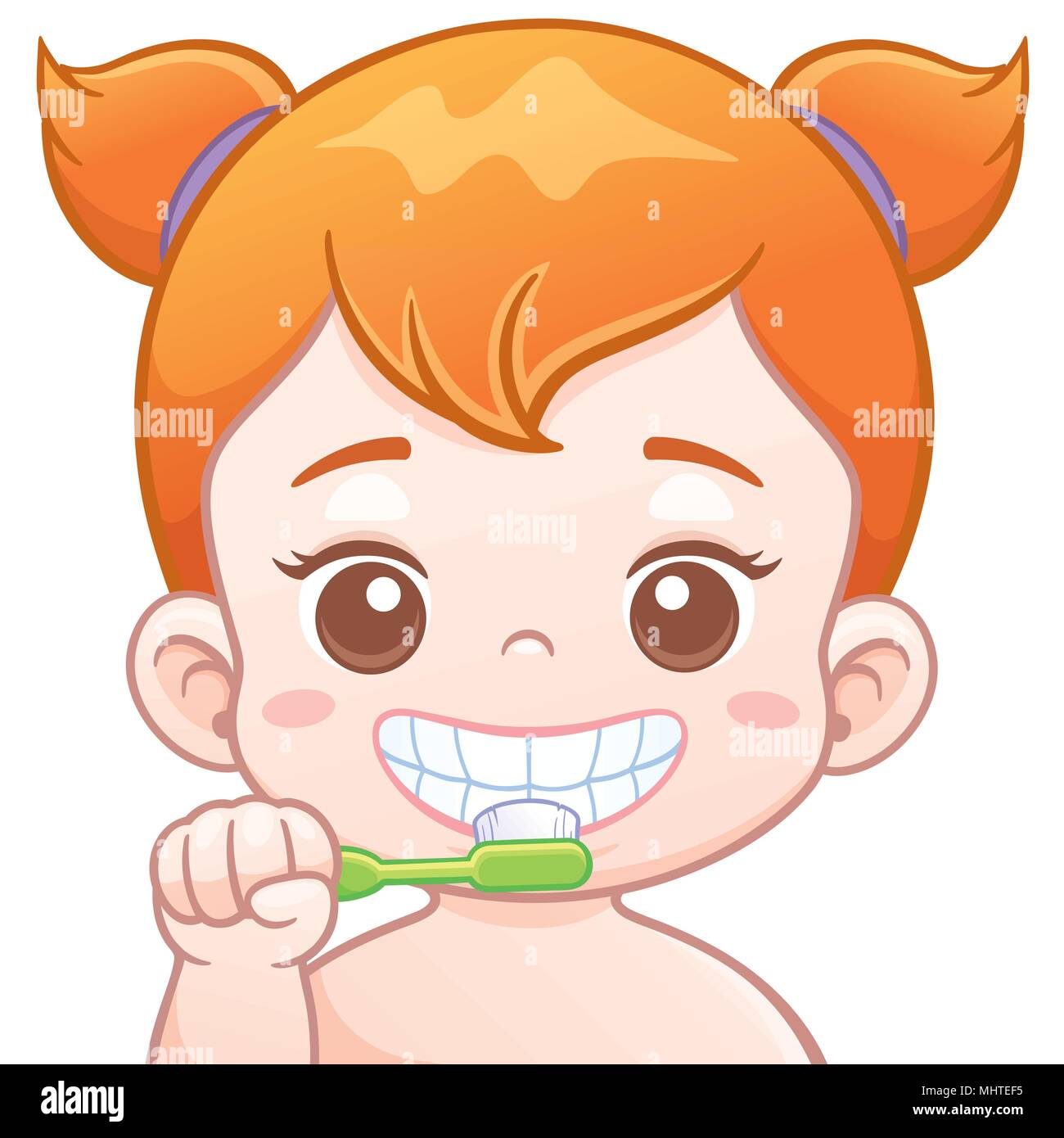 my girl brush teeth clip art