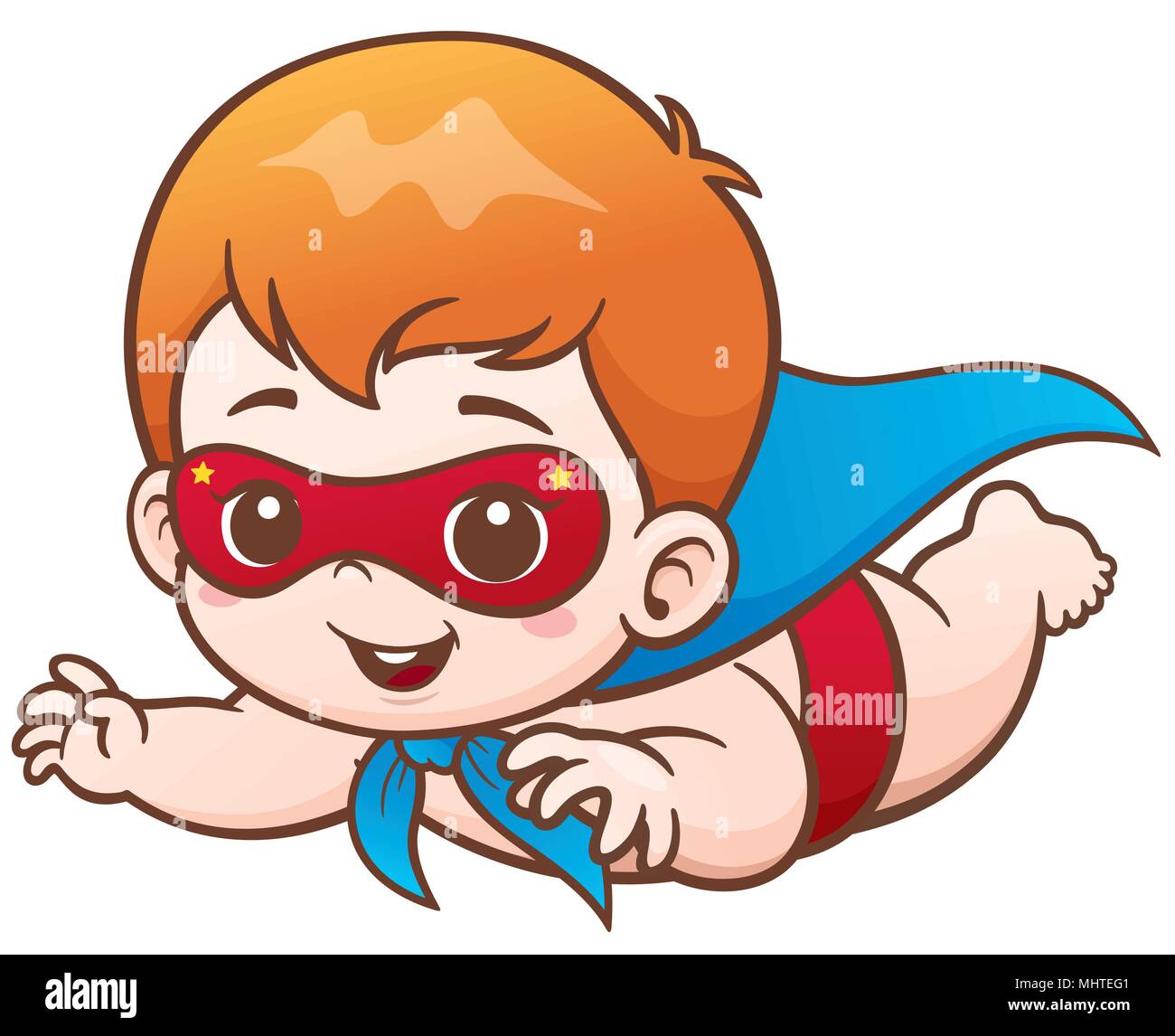 Vector Illustration of Cartoon Baby super hero cosplay character
