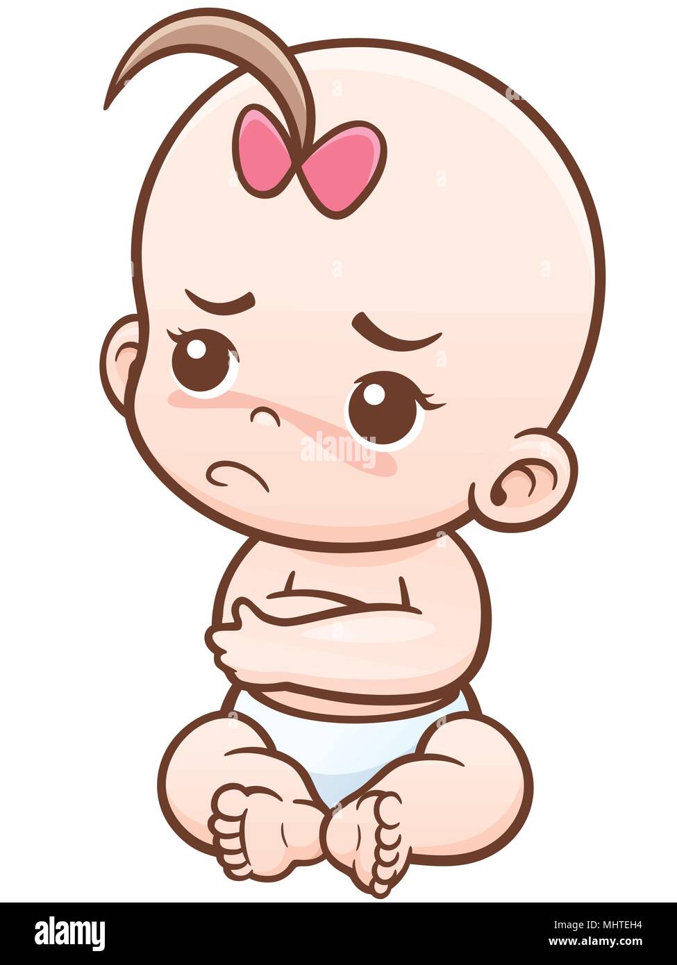 Vector Illustration of Cartoon Angry Baby Stock Vector