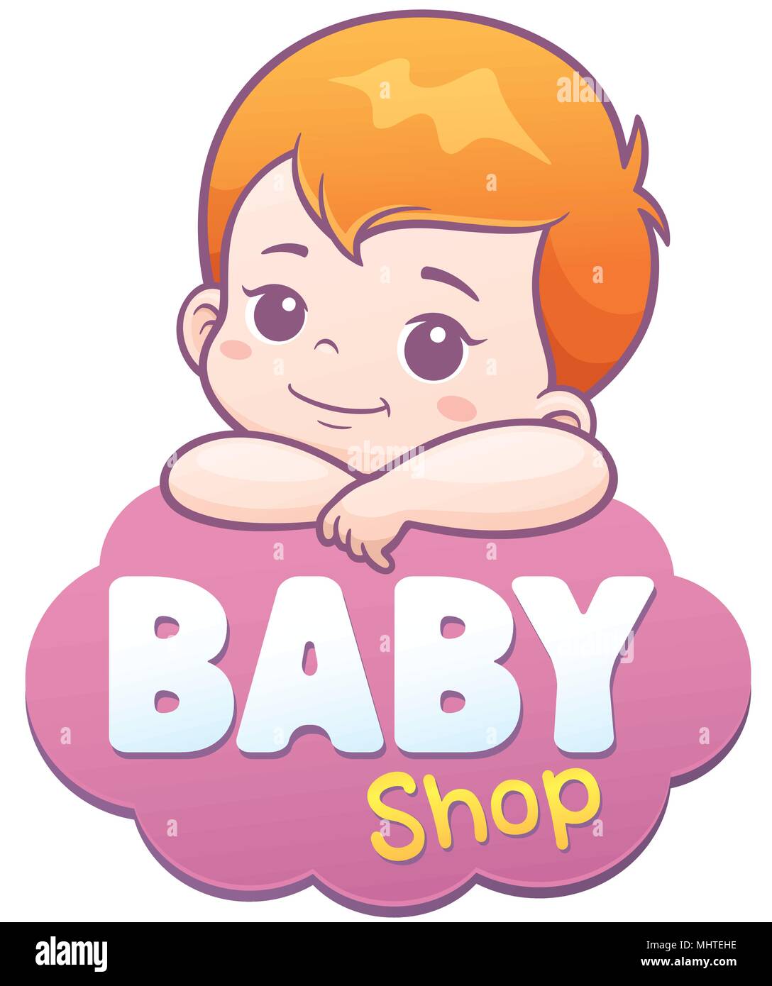 Vector Illustration of Cartoon Cute Baby. Baby shop logo concept Stock  Vector Image & Art - Alamy