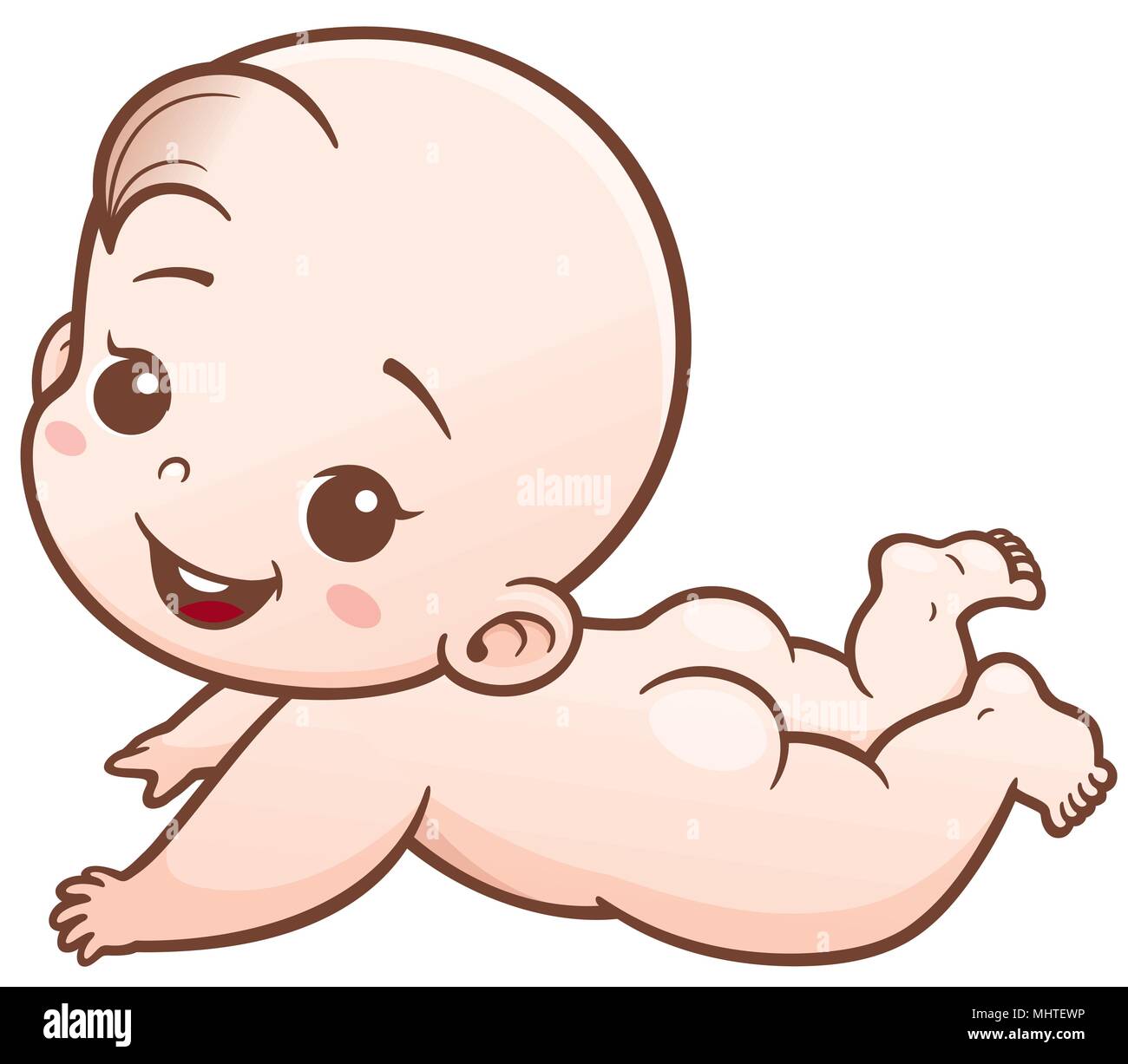 Vector Illustration of Cartoon Cute Baby Stock Vector Image & Art Alamy
