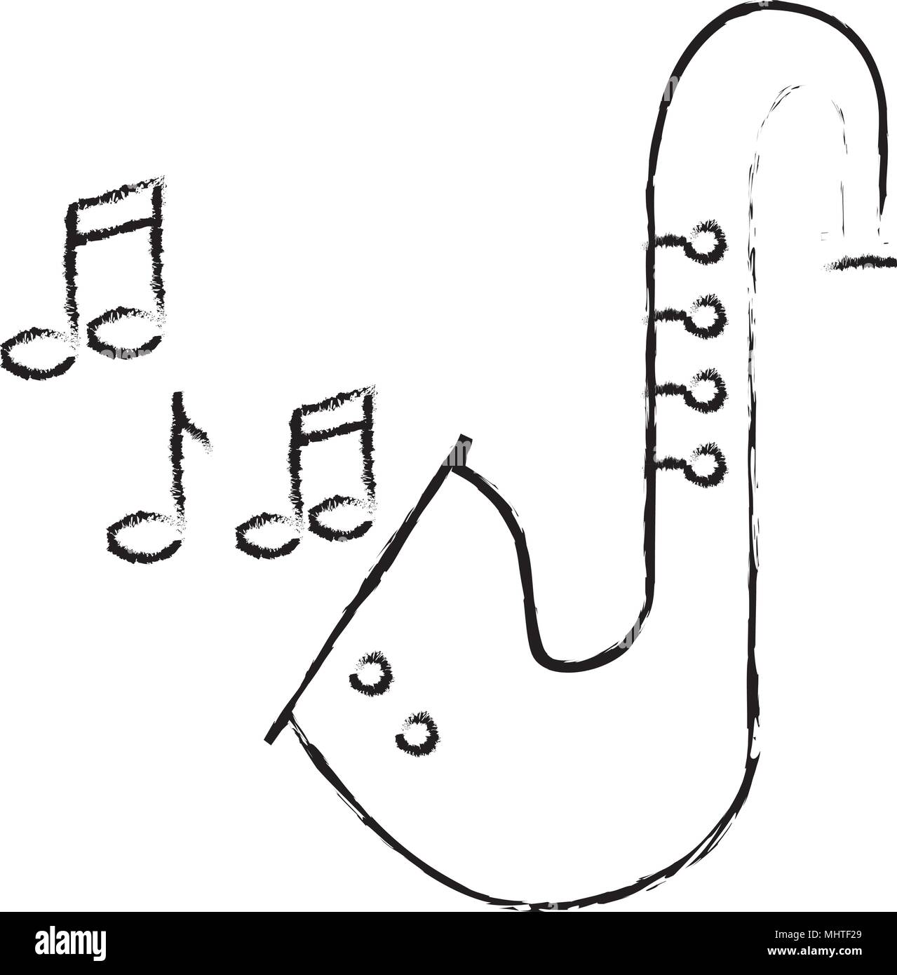 saxophone musical with music notes Stock Vector Image & Art Alamy