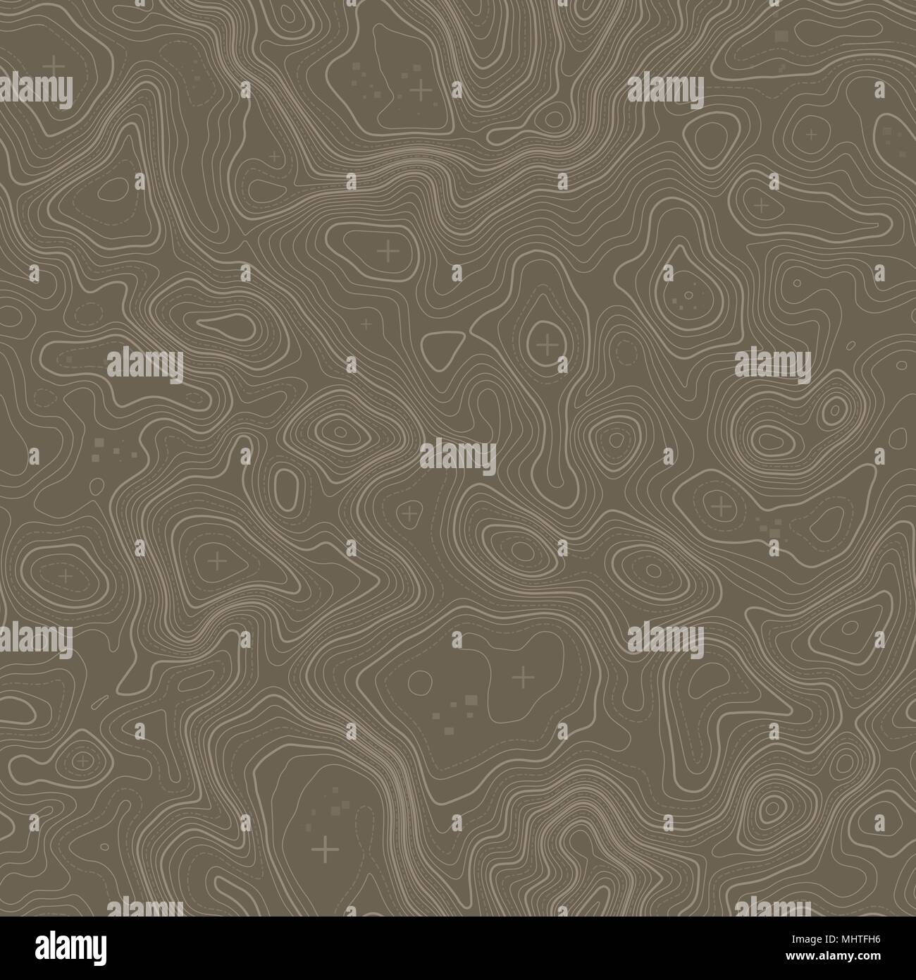 Seamless pattern. Topographic map background with space for copy Seamless texture. Line topography map contour background , geographic grid . Mountain hiking trail over terrain . Stock Vector