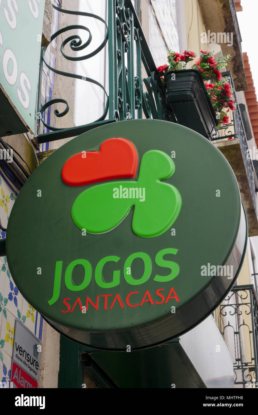 Jogos Santa Casa sign, Lisbon, Portugal Stock Photo - Alamy