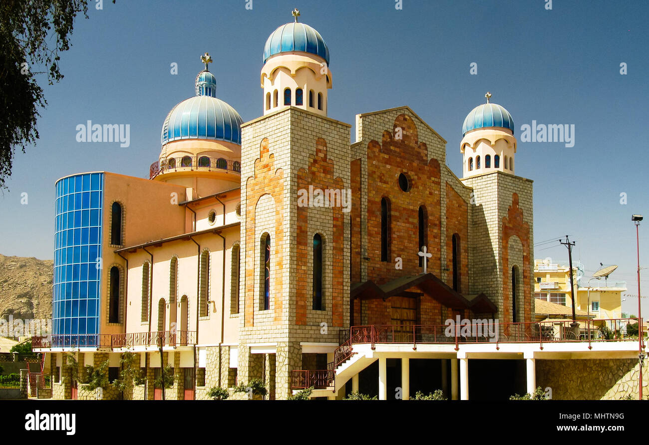 Exterior view to San Antonios Church in Keren, Eritrea Stock Photo