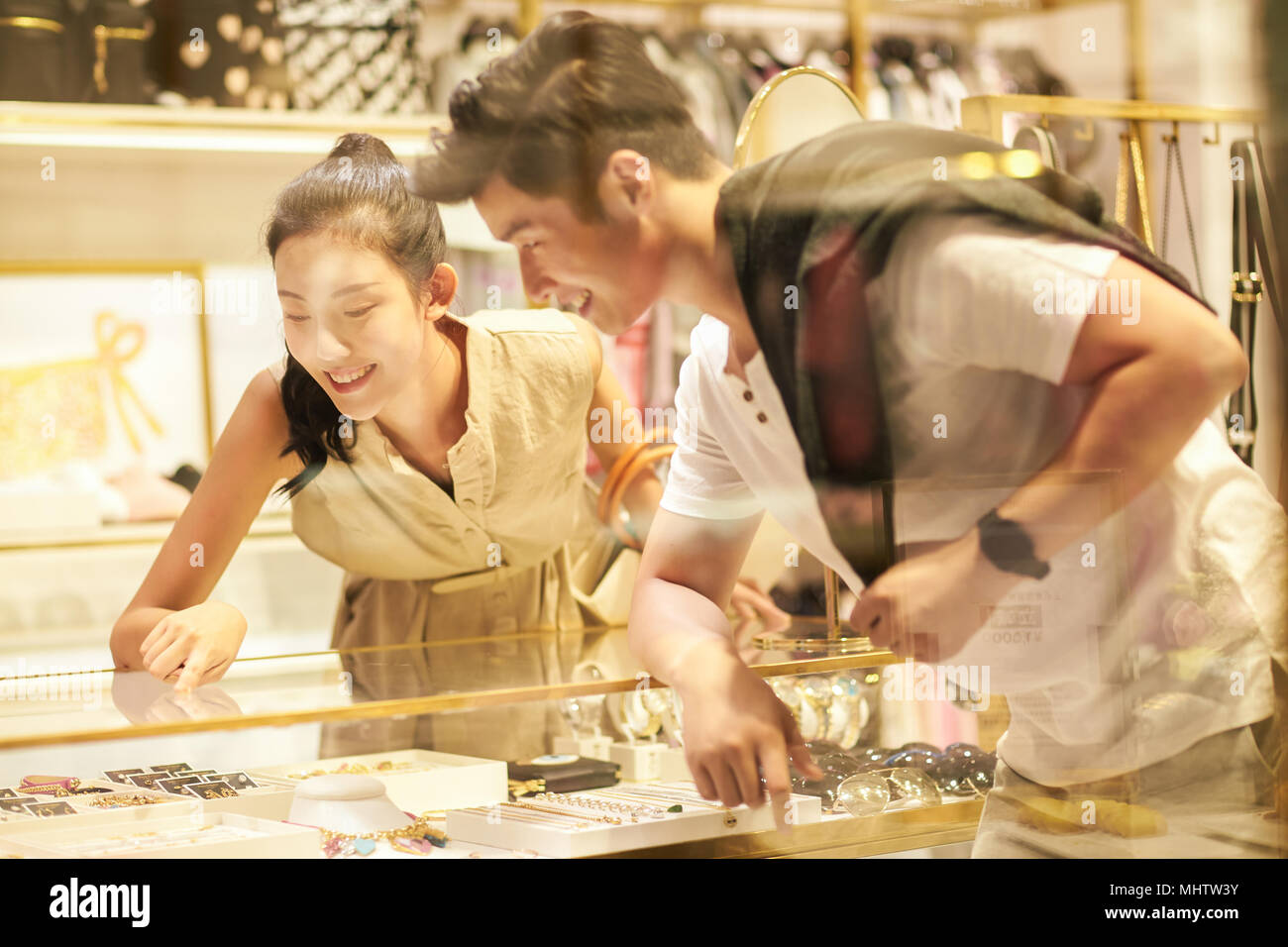 Young couples shopping Stock Photo Alamy