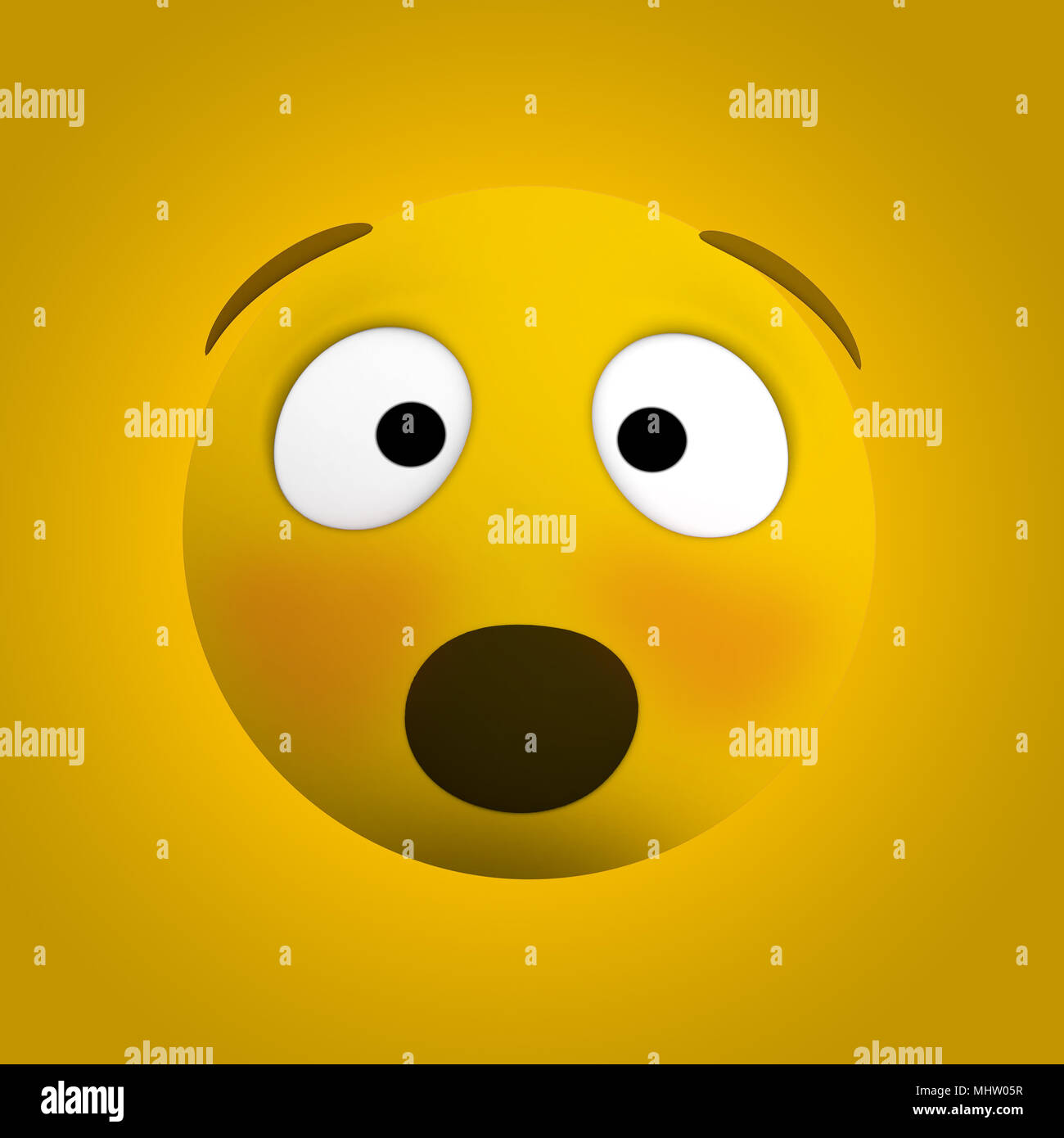 emoji surprised icon 3d rendering Stock Photo