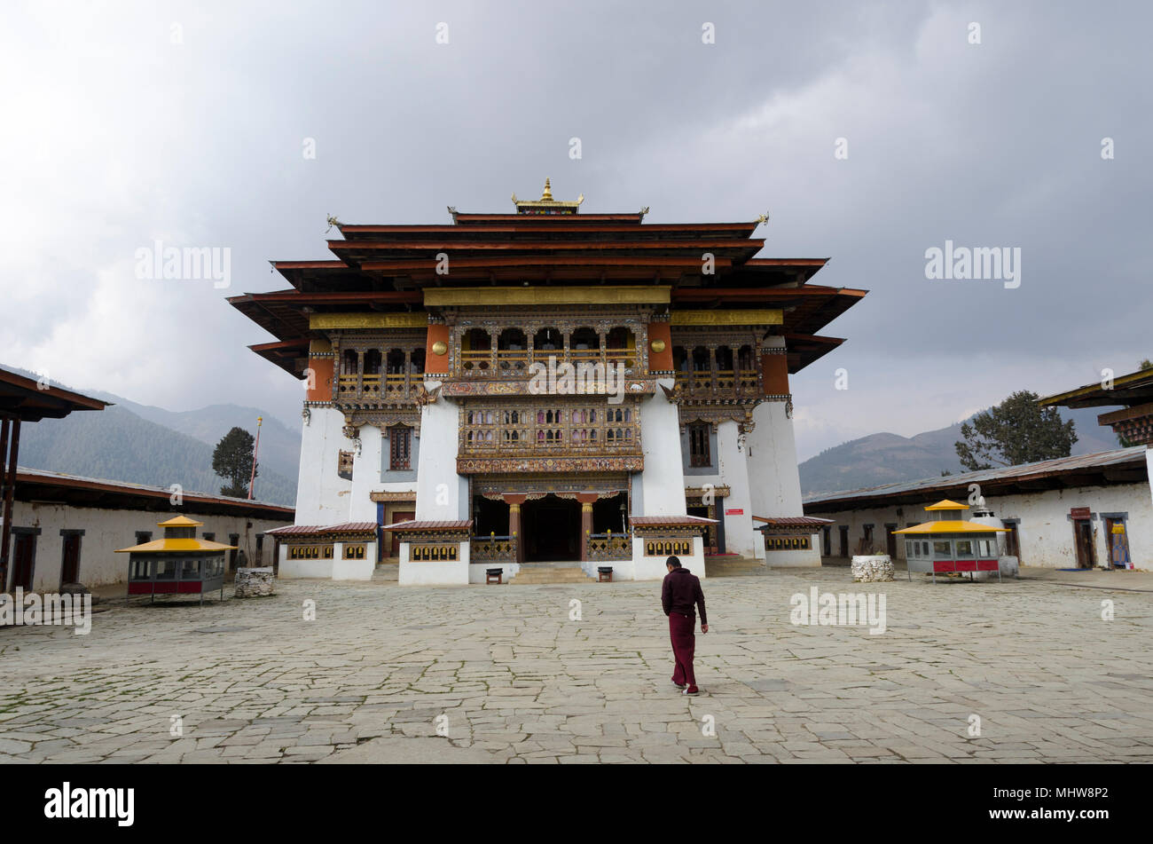 Gangtey Monastery, Phobjikha Valley, Wangdue Phodrang, Bhutan Stock Photo