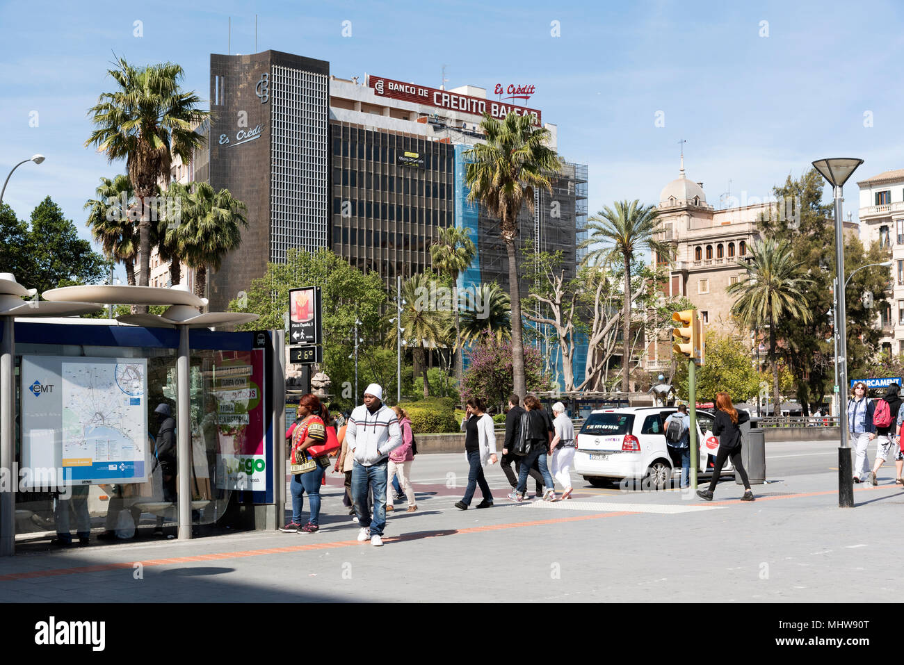 Palma Mallorca Spain 2018 The Plaza Espanya Outside The