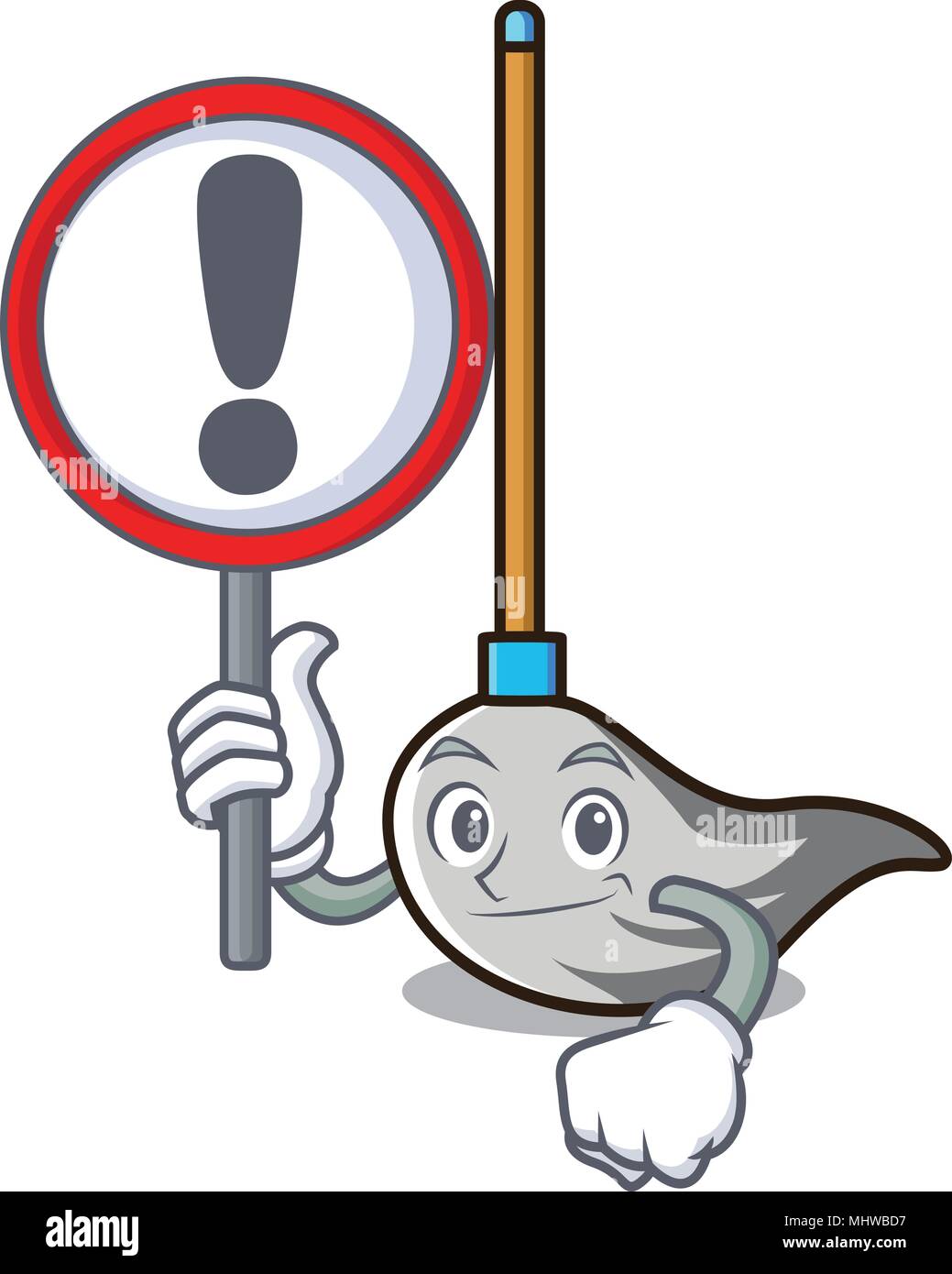 With sign mop character cartoon style Stock Vector Image & Art Alamy