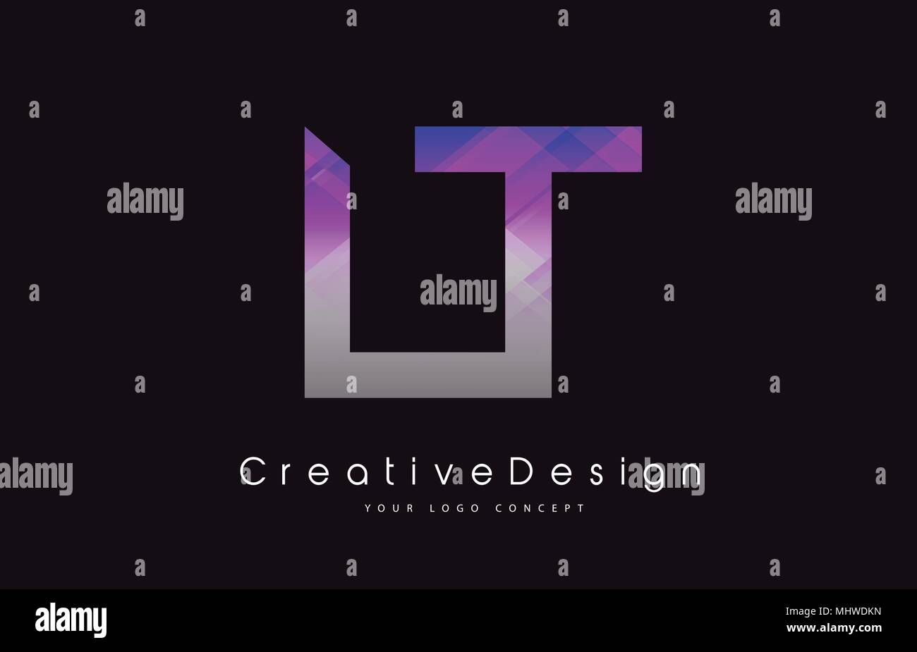 LT L T Letter Logo Design in Black Colors. Creative Modern Letters ...