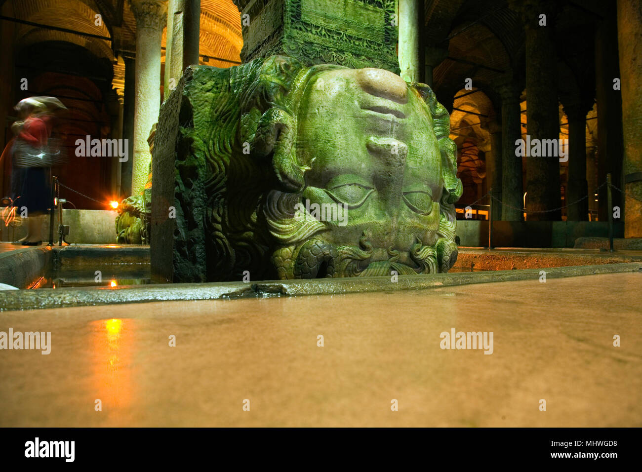 Istanbul, Turkey; Medusa Columns, Yerebatan Saray Cistern, aka the