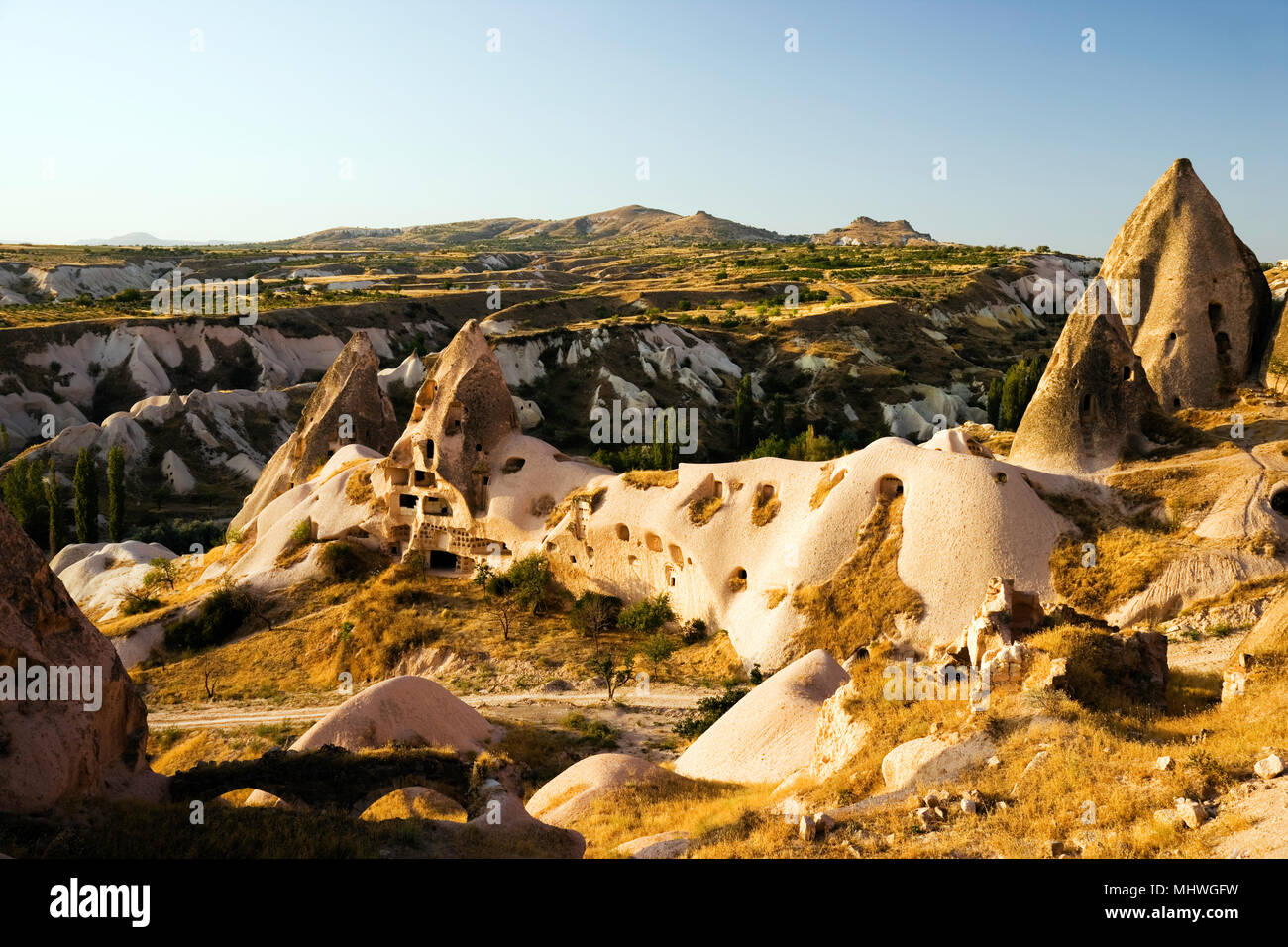 Uchisar Fairy Houses Cappadocia Turkey Stock Photos & Uchisar Fairy
