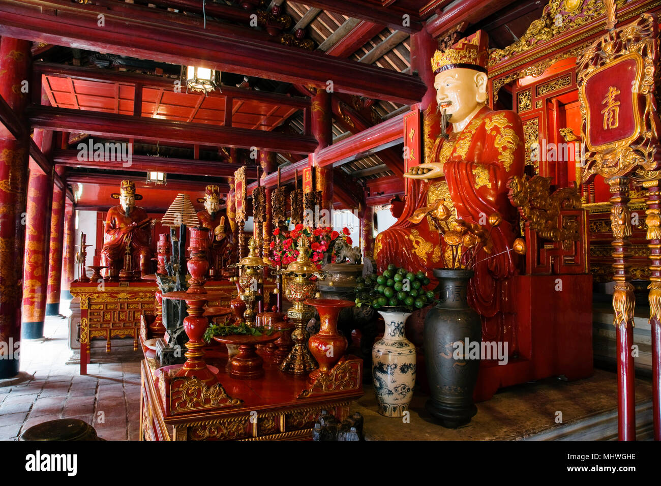 Hanoi, Vietnam; Statue of Confucius in the Temple of Literature
