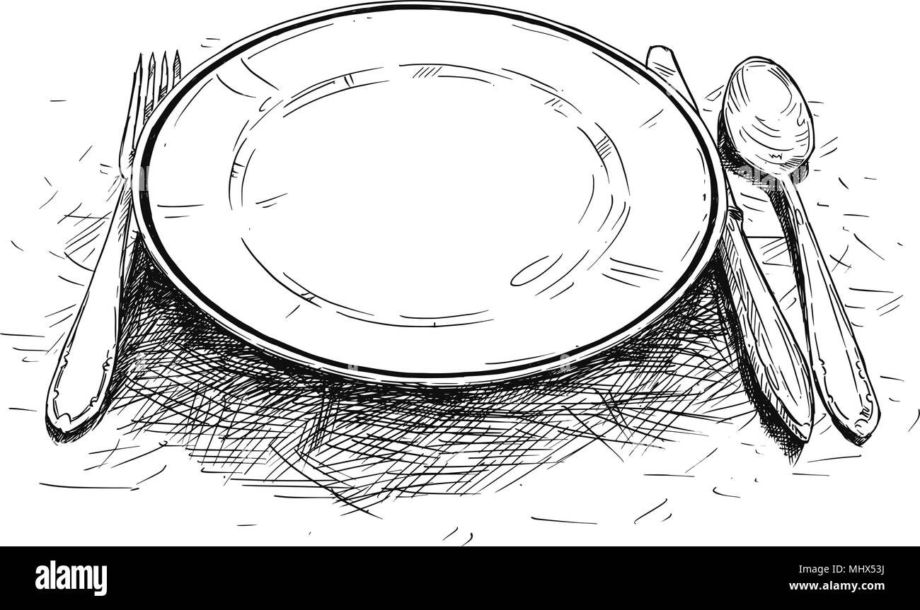 Plates Dishes Pencil Drawing On White Stock Illustration 20431663 |  Shutterstock