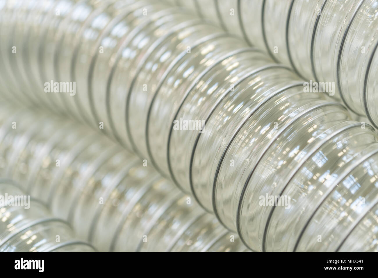 Closeup of transparent plastic corrugated pipe or tube Stock Photo Alamy