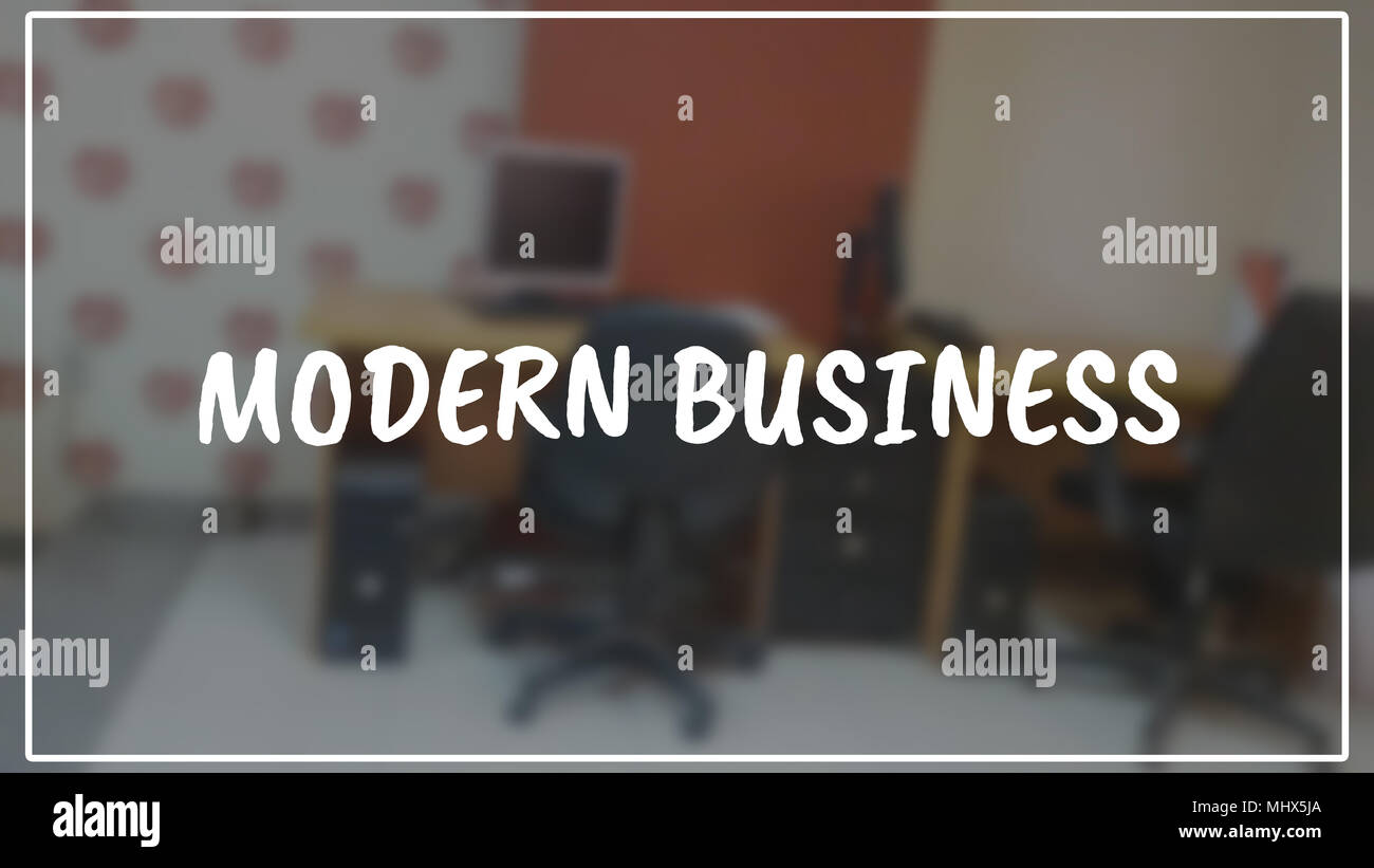 Modern business word with business blurring background Stock Photo - Alamy