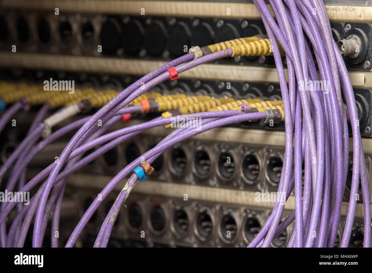 Broadcast live tv cables detail close up Stock Photo Alamy