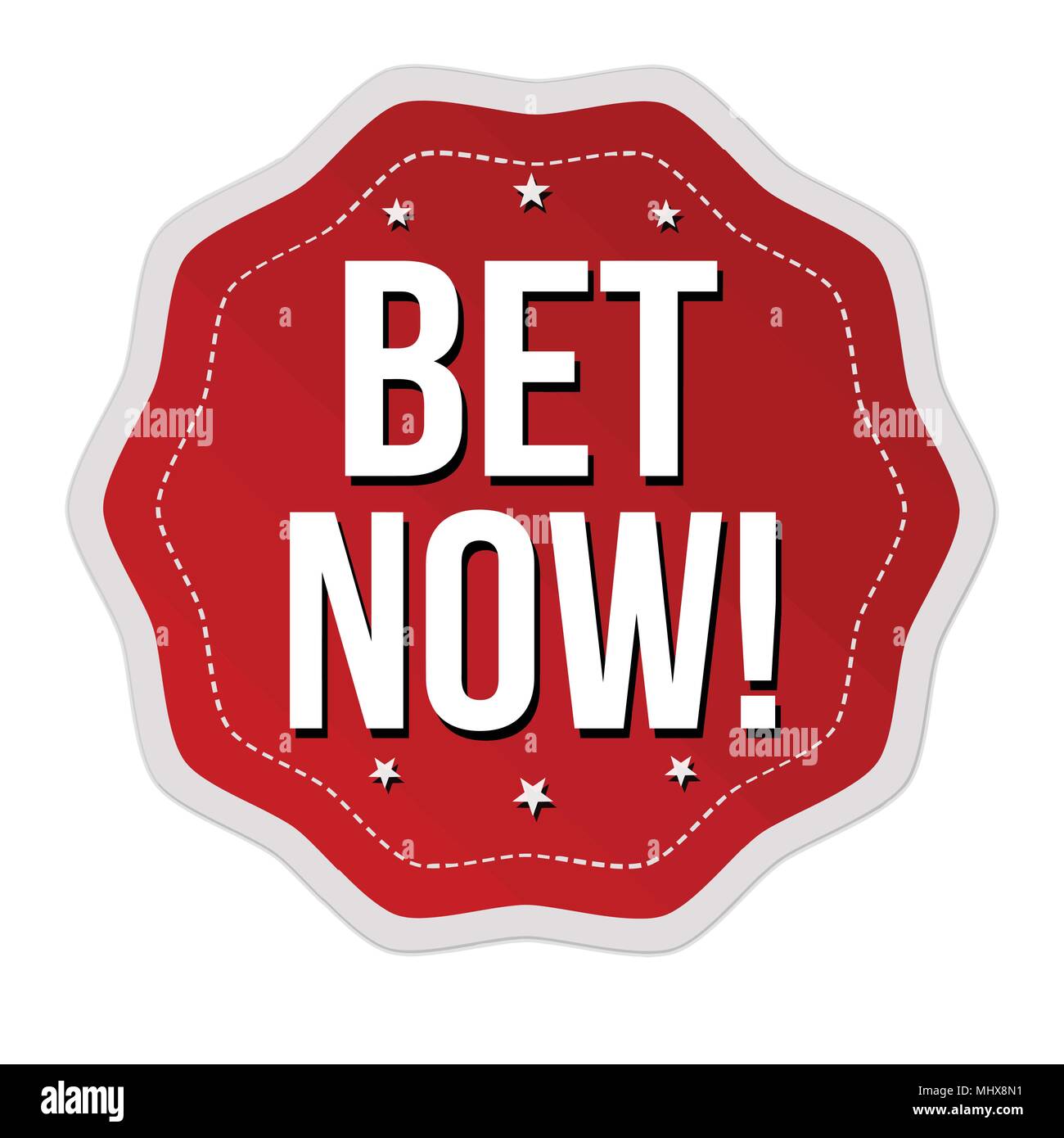 Bet now label or sticker on white background, vector illustration Stock Vector