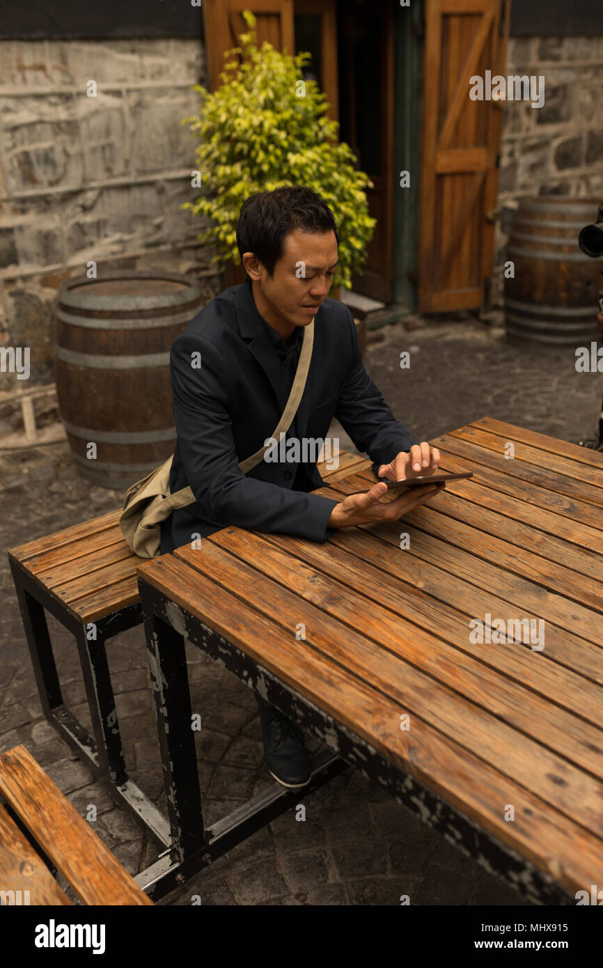 Businessman using digital tablet Stock Photo