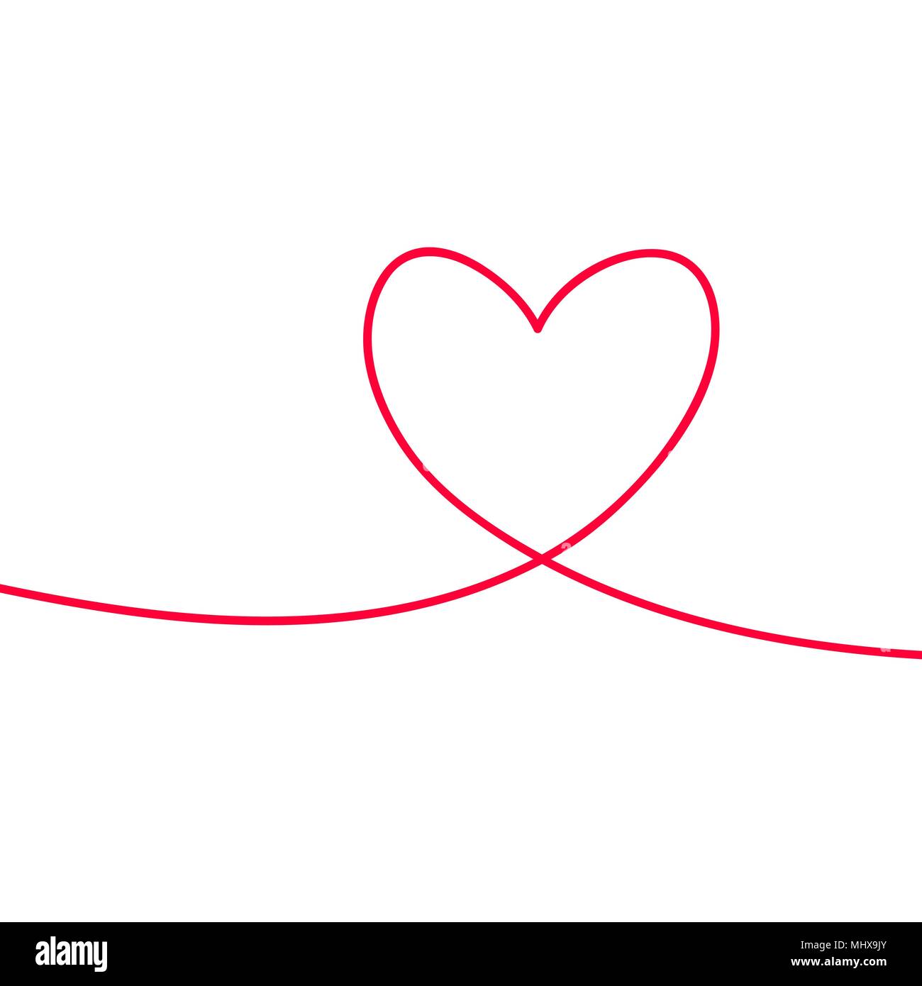 Heart In Continuous Drawing Lines Continuous Black Line The Work Of Flat Design Symbol Of Love And Tenderness Stock Vector Image Art Alamy