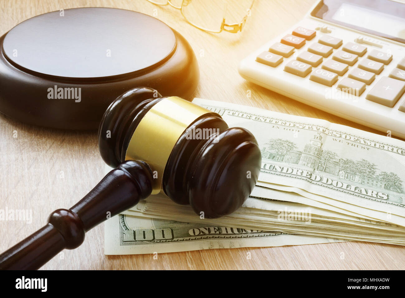 Legal documents and gavel representing corporate scandals