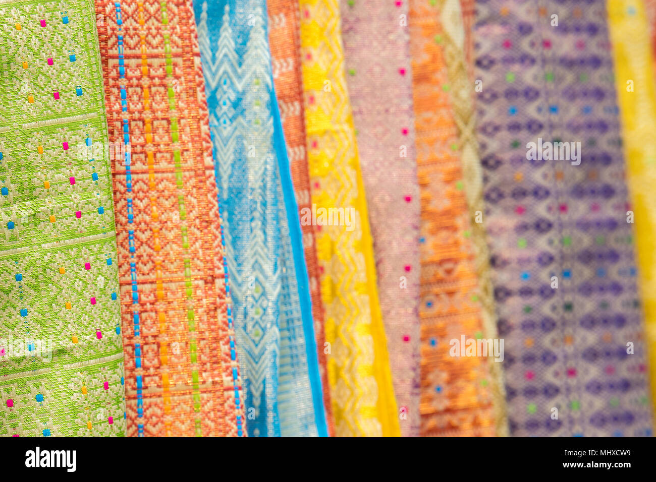 Batik Indonesian Silk Cotton Fabric Tissue For Sale On Display At The Market Stock Photo Alamy
