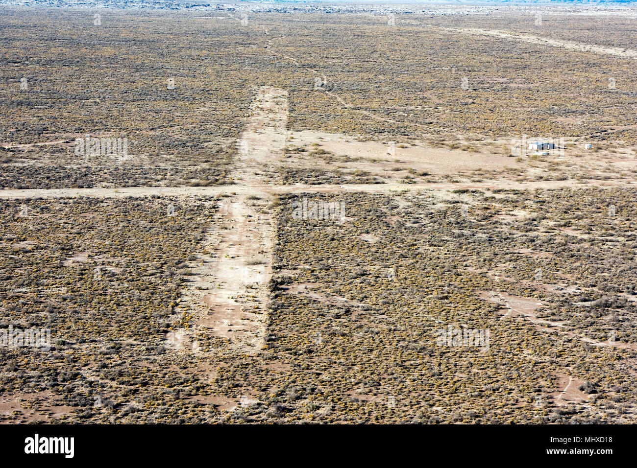 airport landscape of patagonia aerial view from airplane Stock Photo