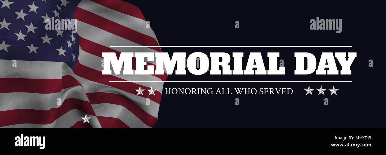 Memorial day text with USA flag Stock Photo - Alamy
