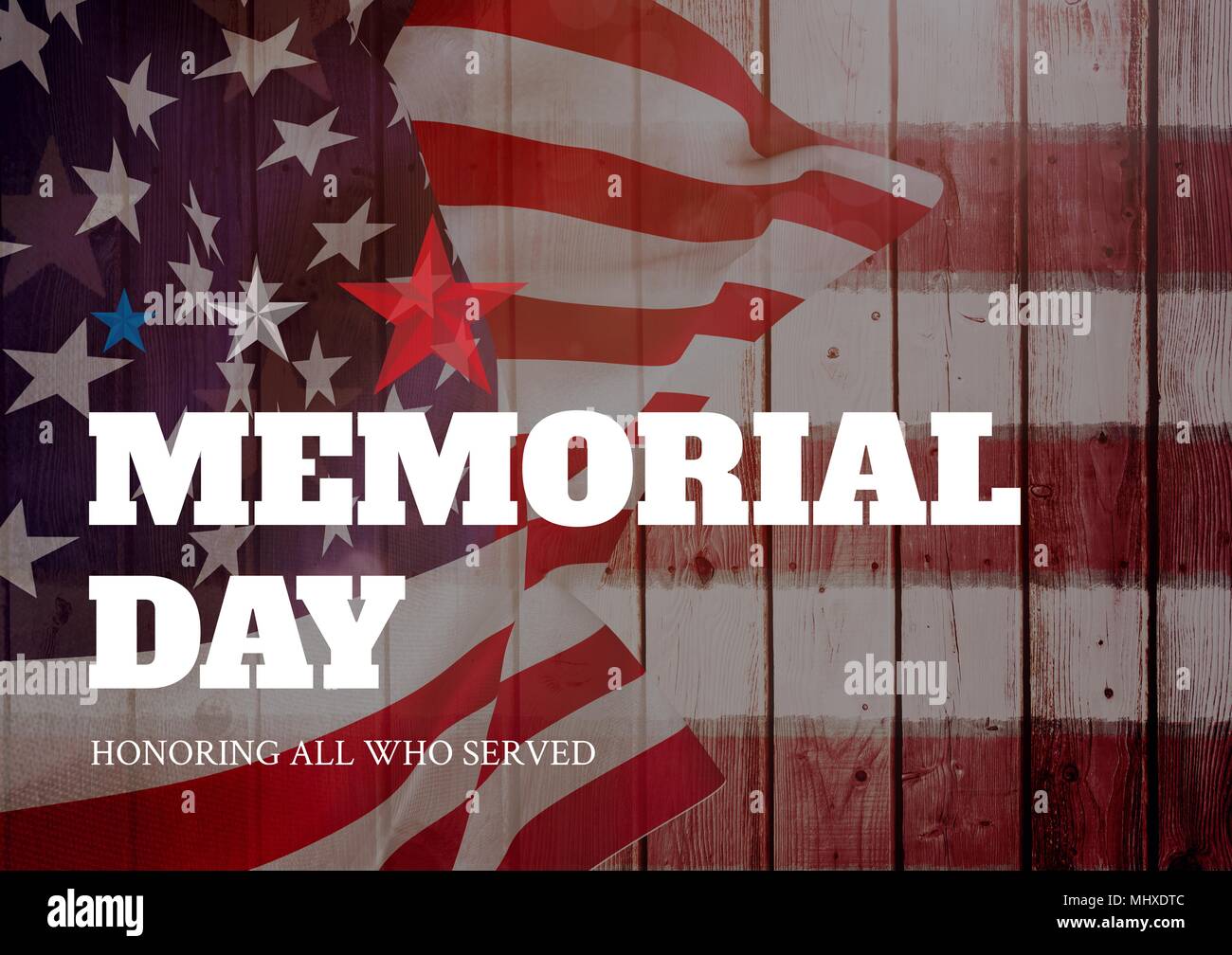 Memorial day text with USA flag Stock Photo - Alamy